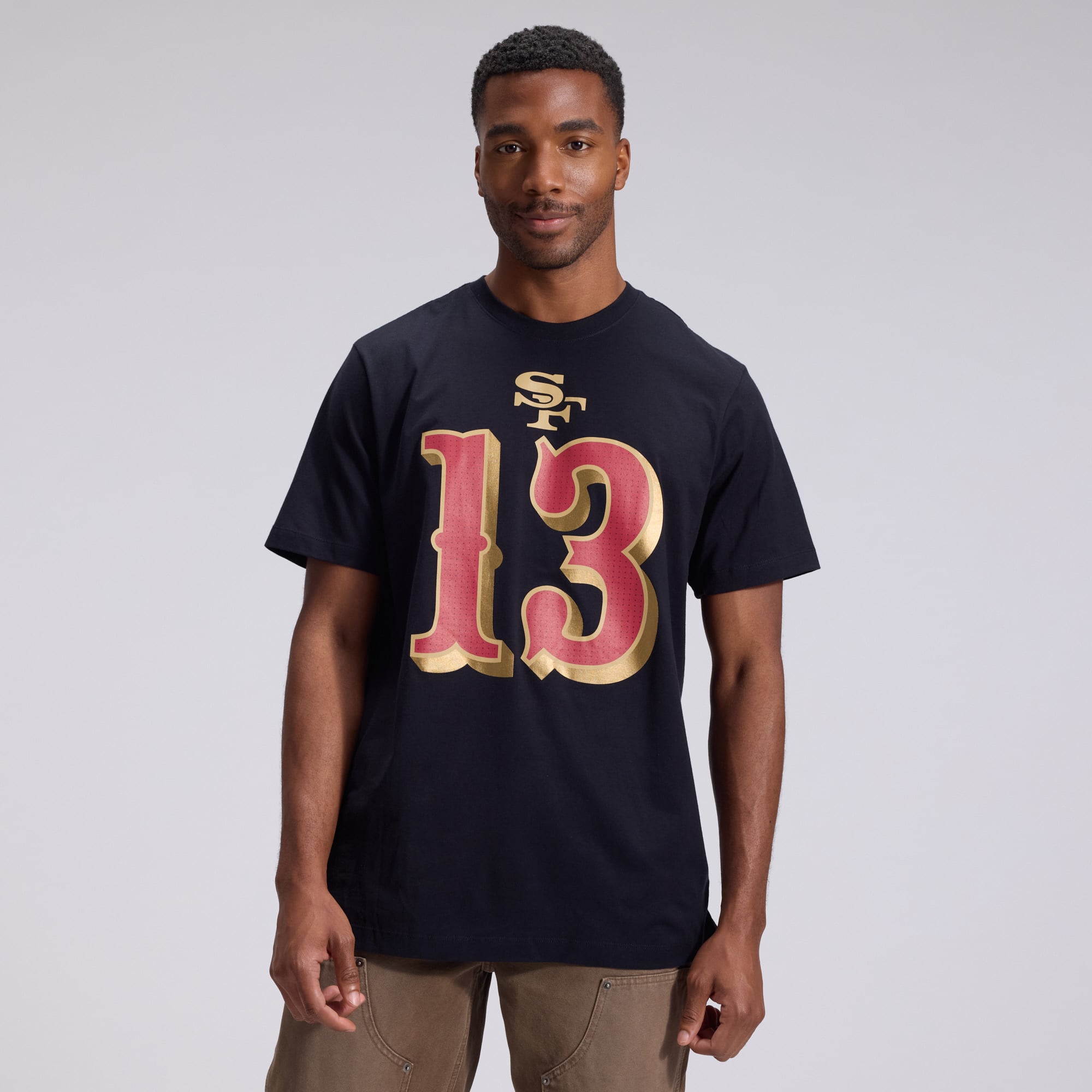 T-shirt Nike pour homme, collection Rivalries, Brock Purdy, San Francisco 49ers, noir, avec nom et numéro du joueur