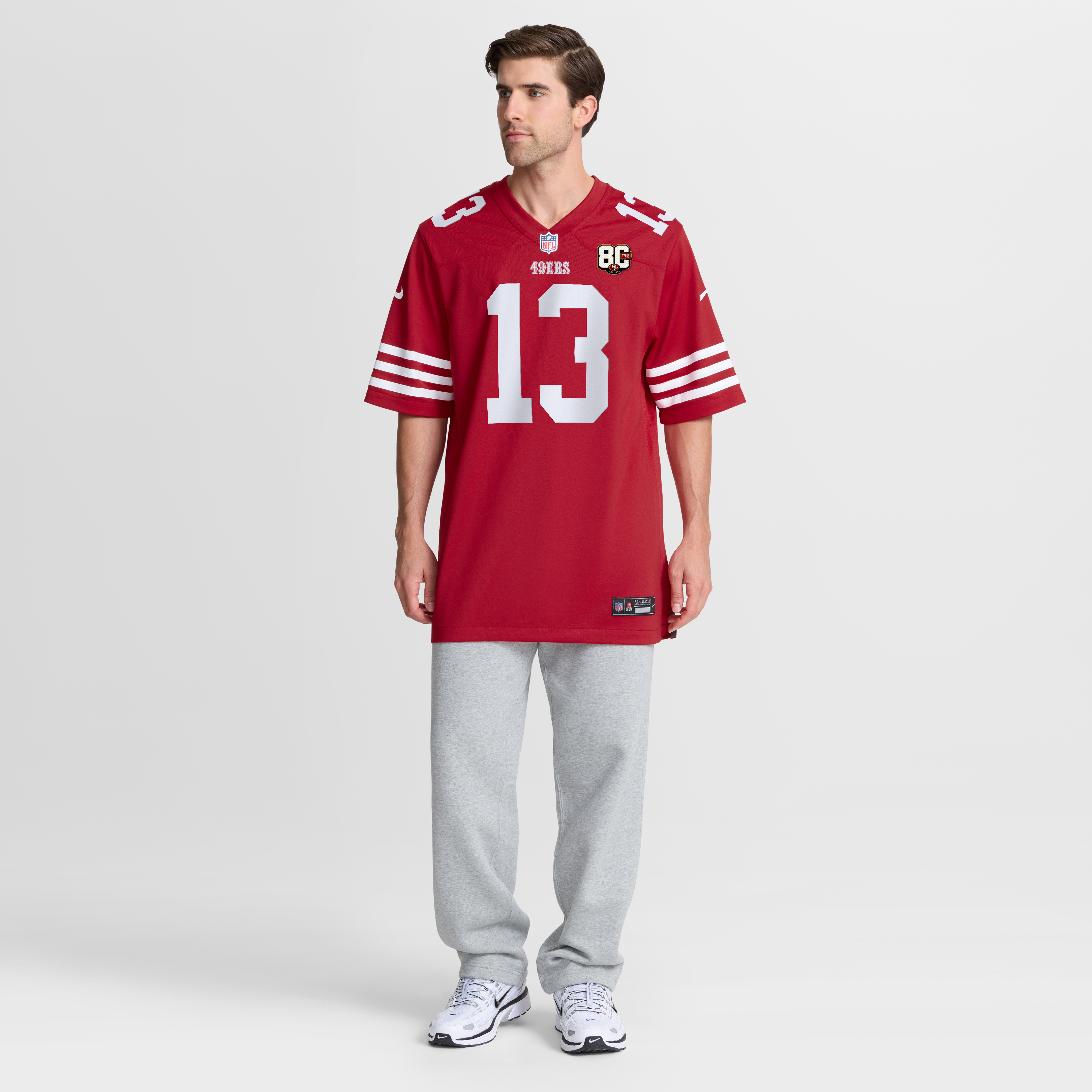 Maillot Nike Brock Purdy Scarlet des 49ers de San Francisco, édition spéciale 80e anniversaire