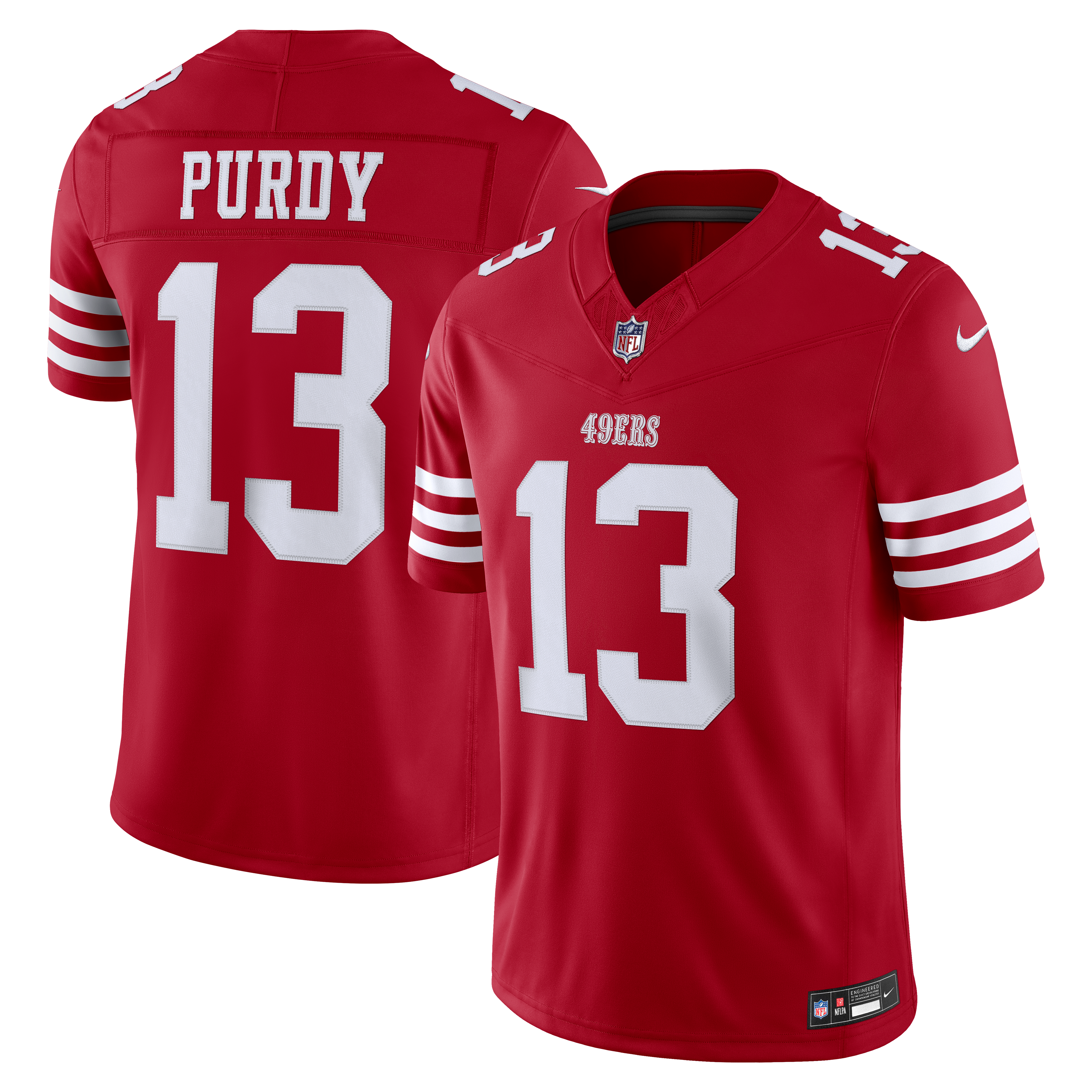 Men's Nike Brock Purdy Scarlet San Francisco 49ers Team Vapor F.U.S.E. Stitched Limited Jersey