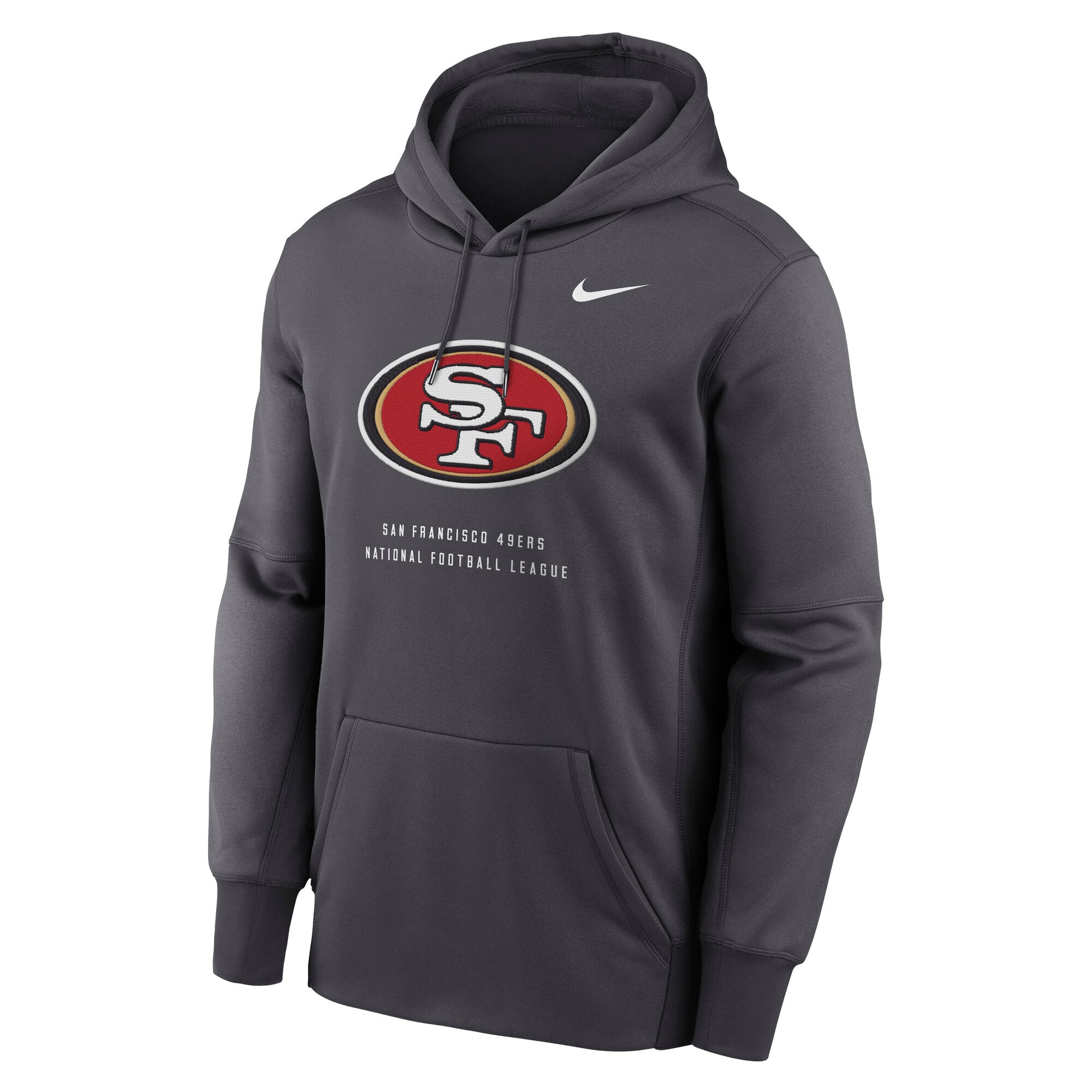 Men's Nike Charcoal San Francisco 49ers Toss Sweep Therma-FIT Hoodie