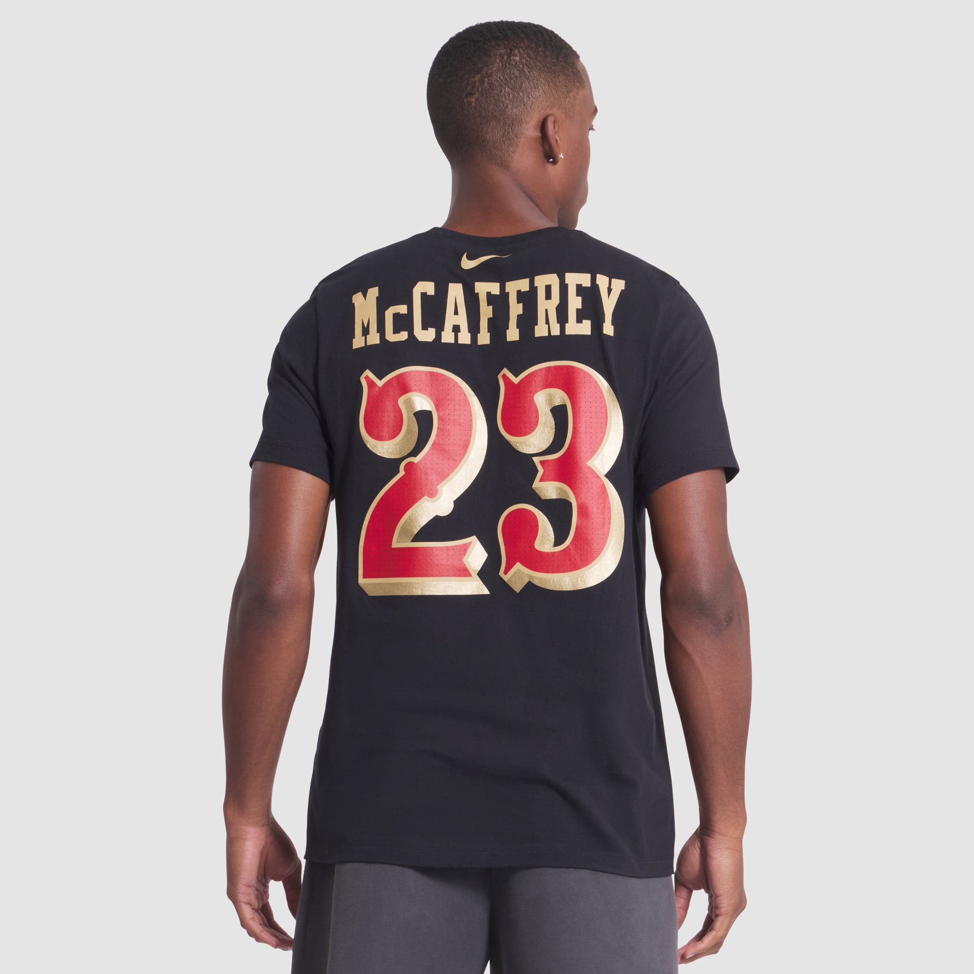 Men's Nike Christian McCaffrey Black San Francisco 49ers Rivalries Collection Player Name & Number T-Shirt
