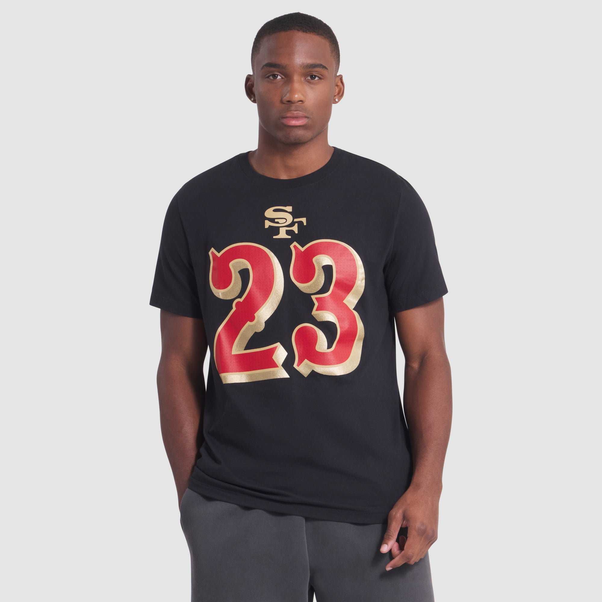 Men's Nike Christian McCaffrey Black San Francisco 49ers Rivalries Collection Player Name & Number T-Shirt