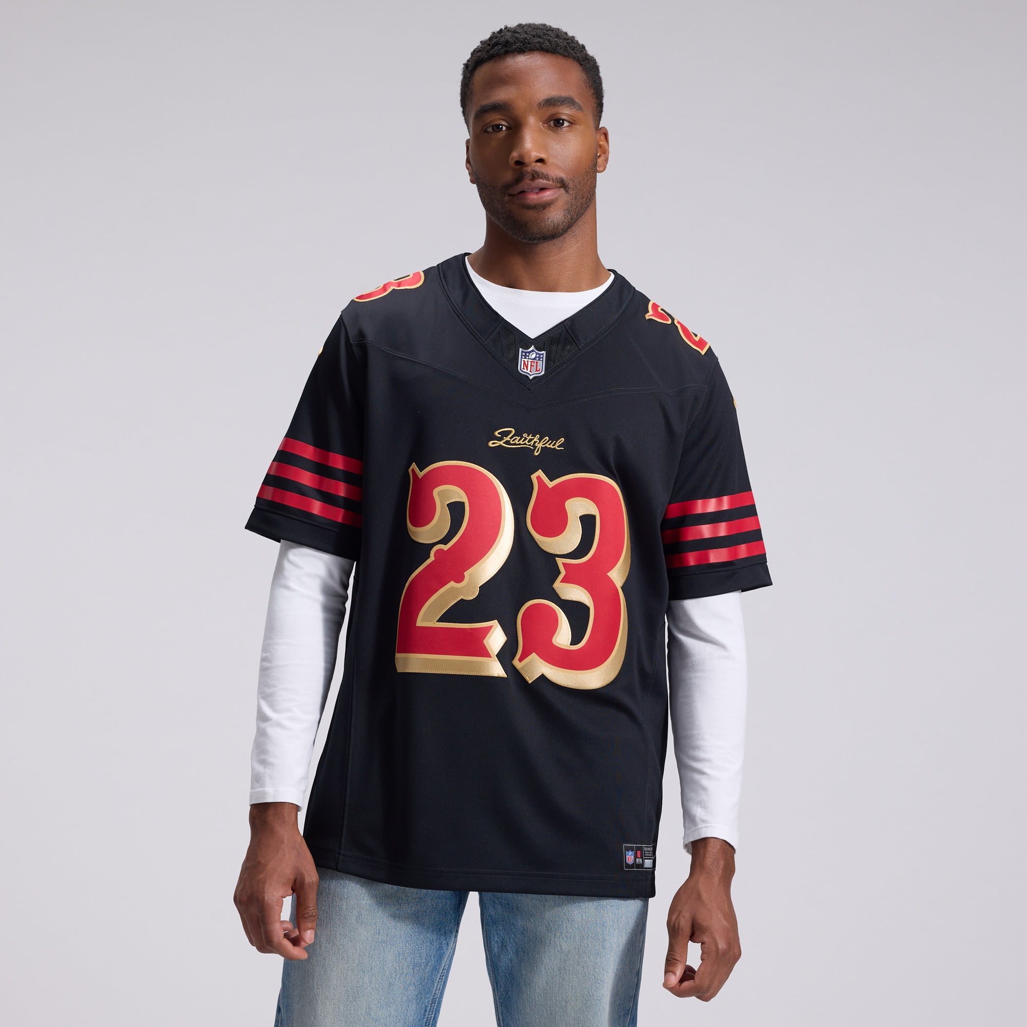 Men's Nike Christian McCaffrey Black San Francisco 49ers Rivalries Collection Stitched Limited Jersey