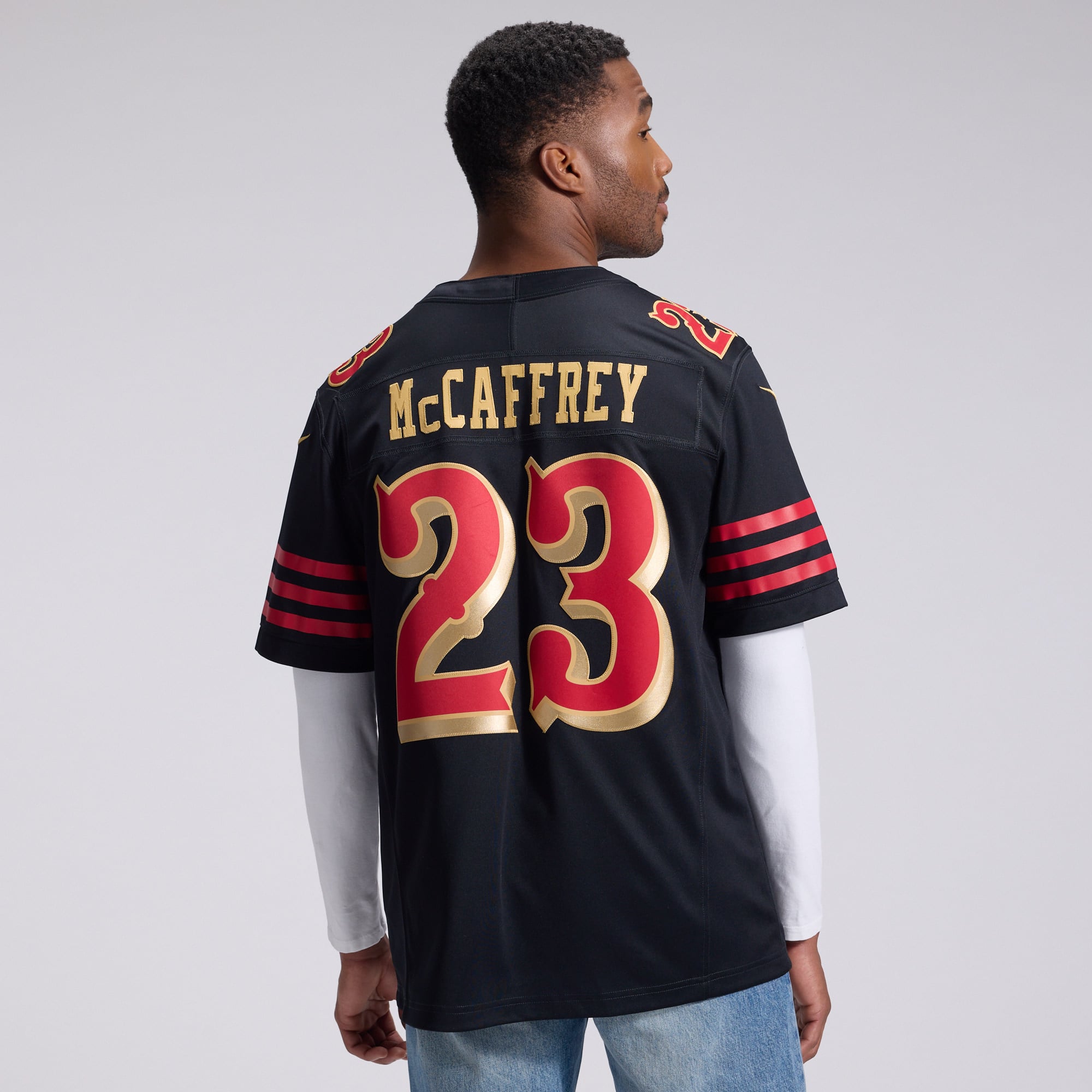 Men's Nike Christian McCaffrey Black San Francisco 49ers Rivalries Collection Stitched Limited Jersey