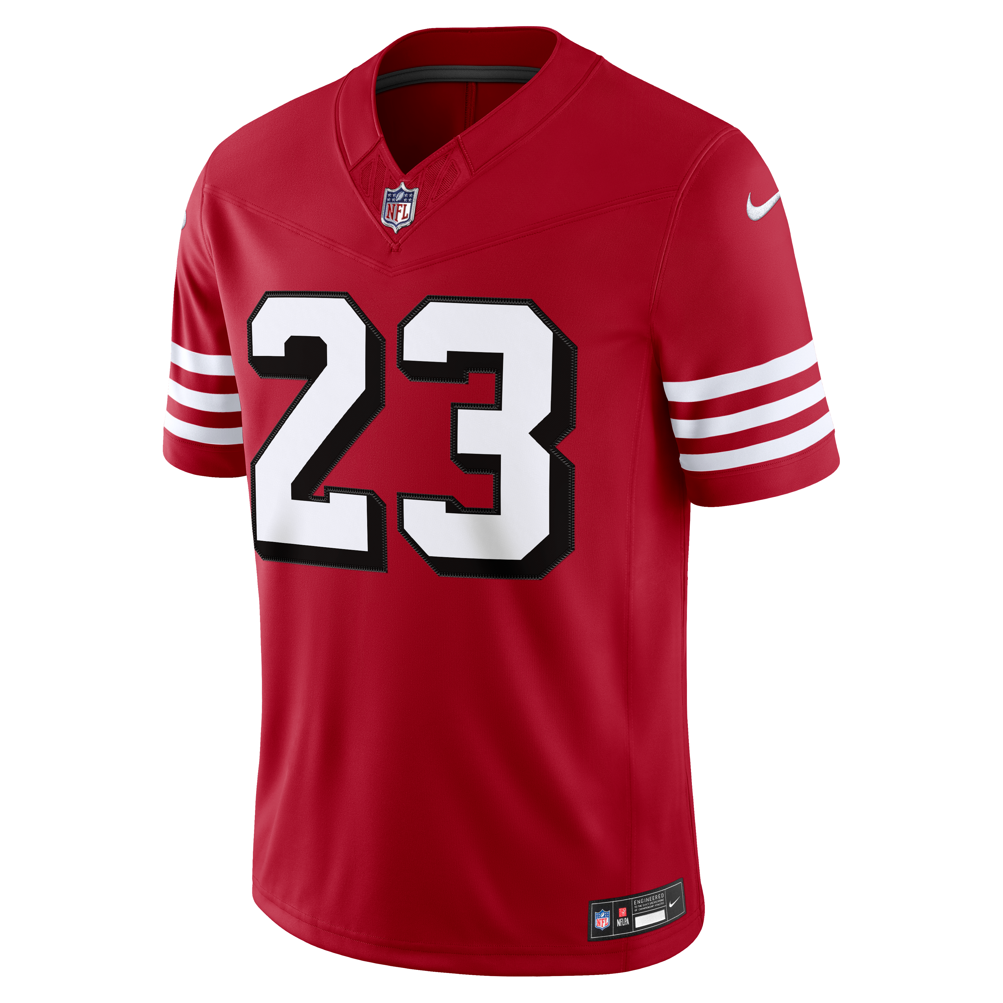 Men's Nike Christian McCaffrey Scarlet San Francisco 49ers Alternate Vapor F.U.S.E. Stitched Limited Jersey