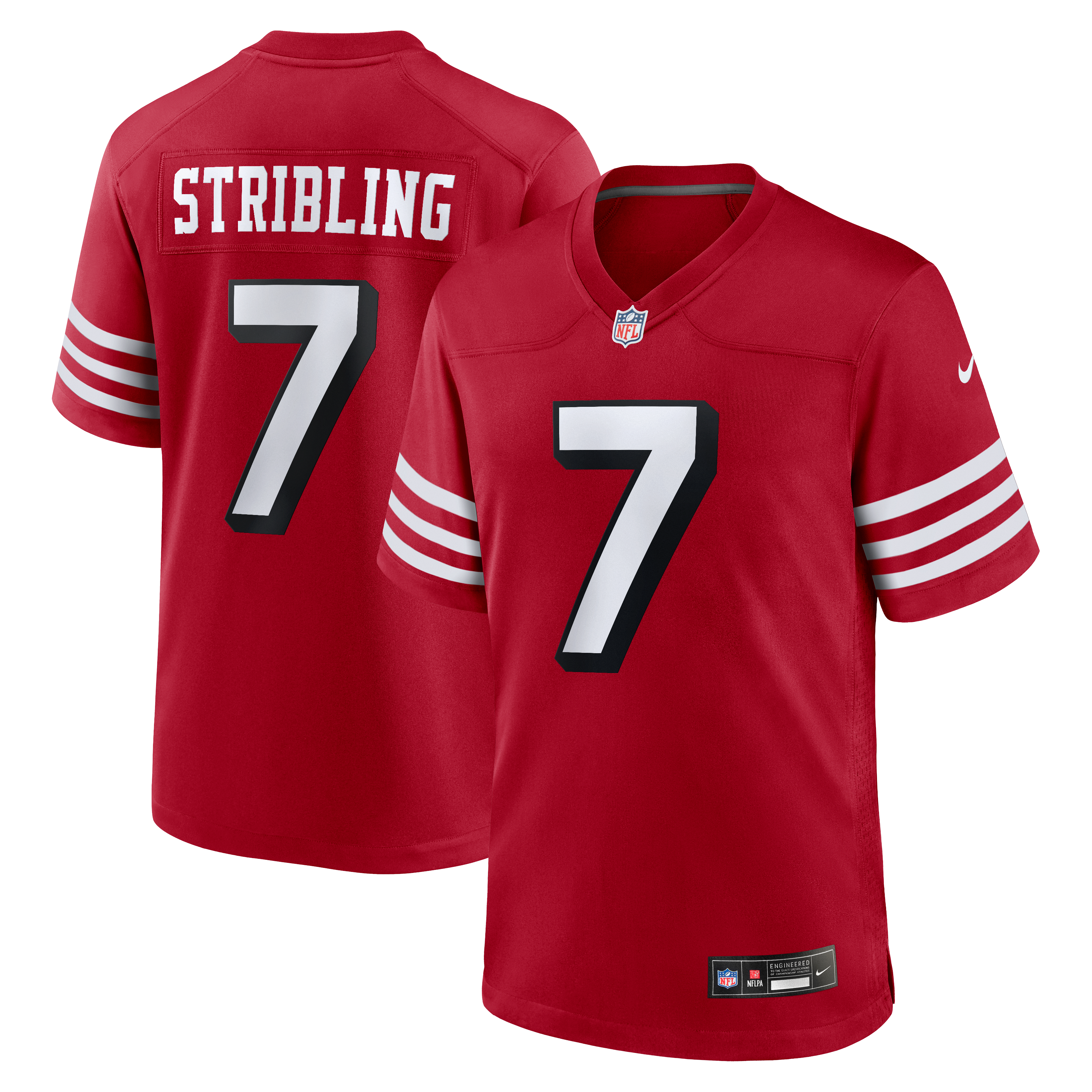 Maillot alternatif Nike De'Zhaun Stribling écarlate des 49ers de San Francisco pour homme
