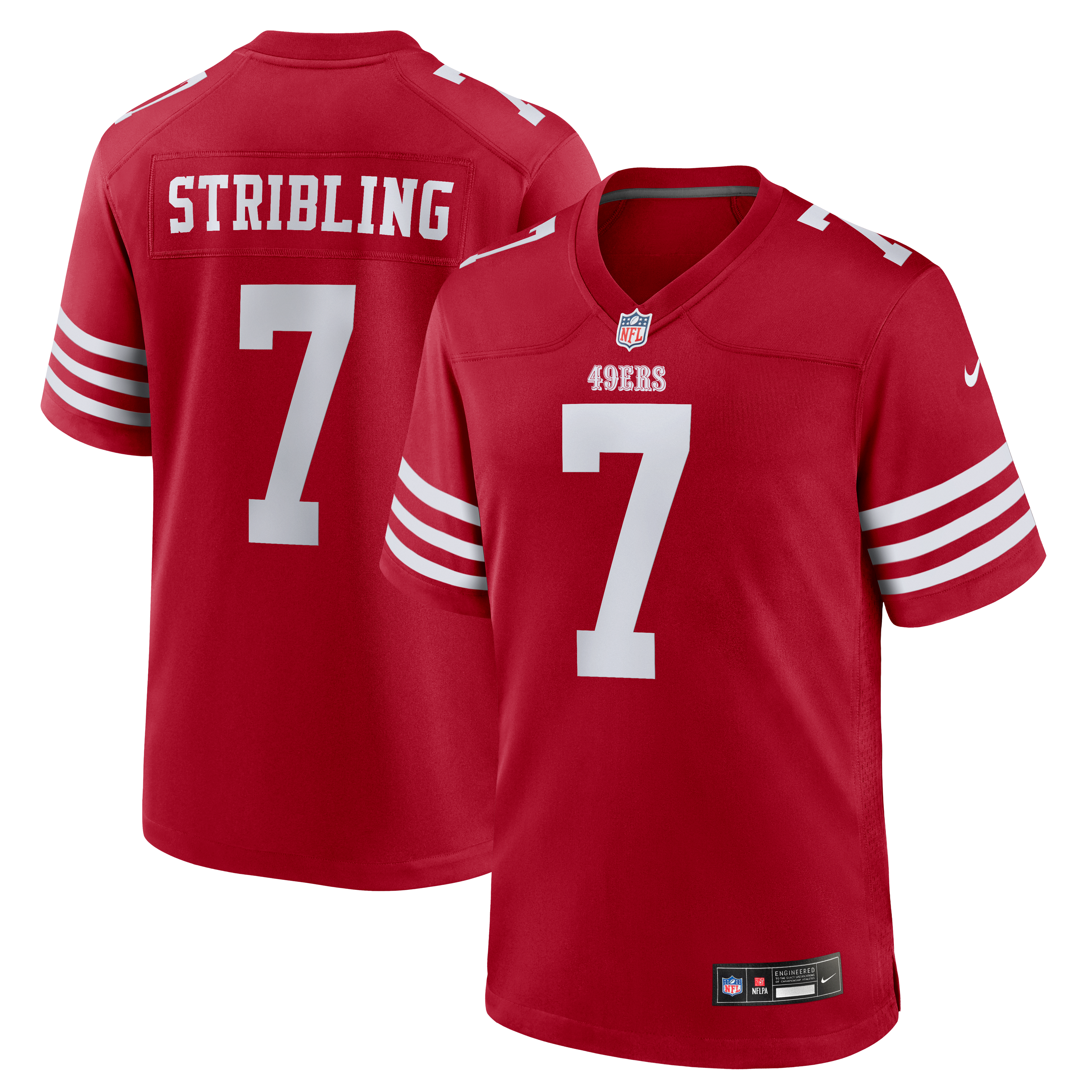 Maillot de match Nike De'Zhaun Stribling Scarlet San Francisco 49ers pour homme