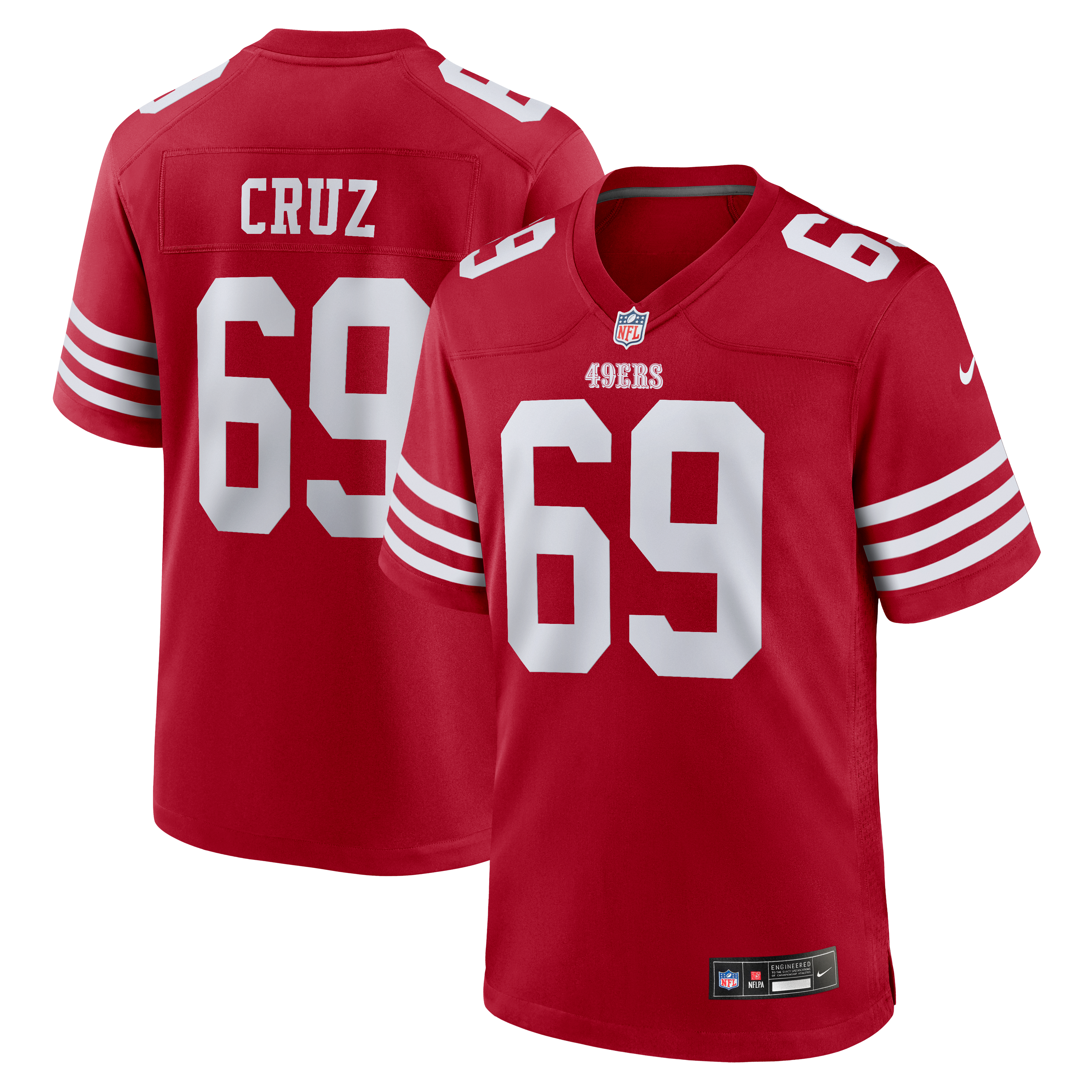 Men's Nike Enrique Cruz Jr. Scarlet San Francisco 49ers Team Game Jersey