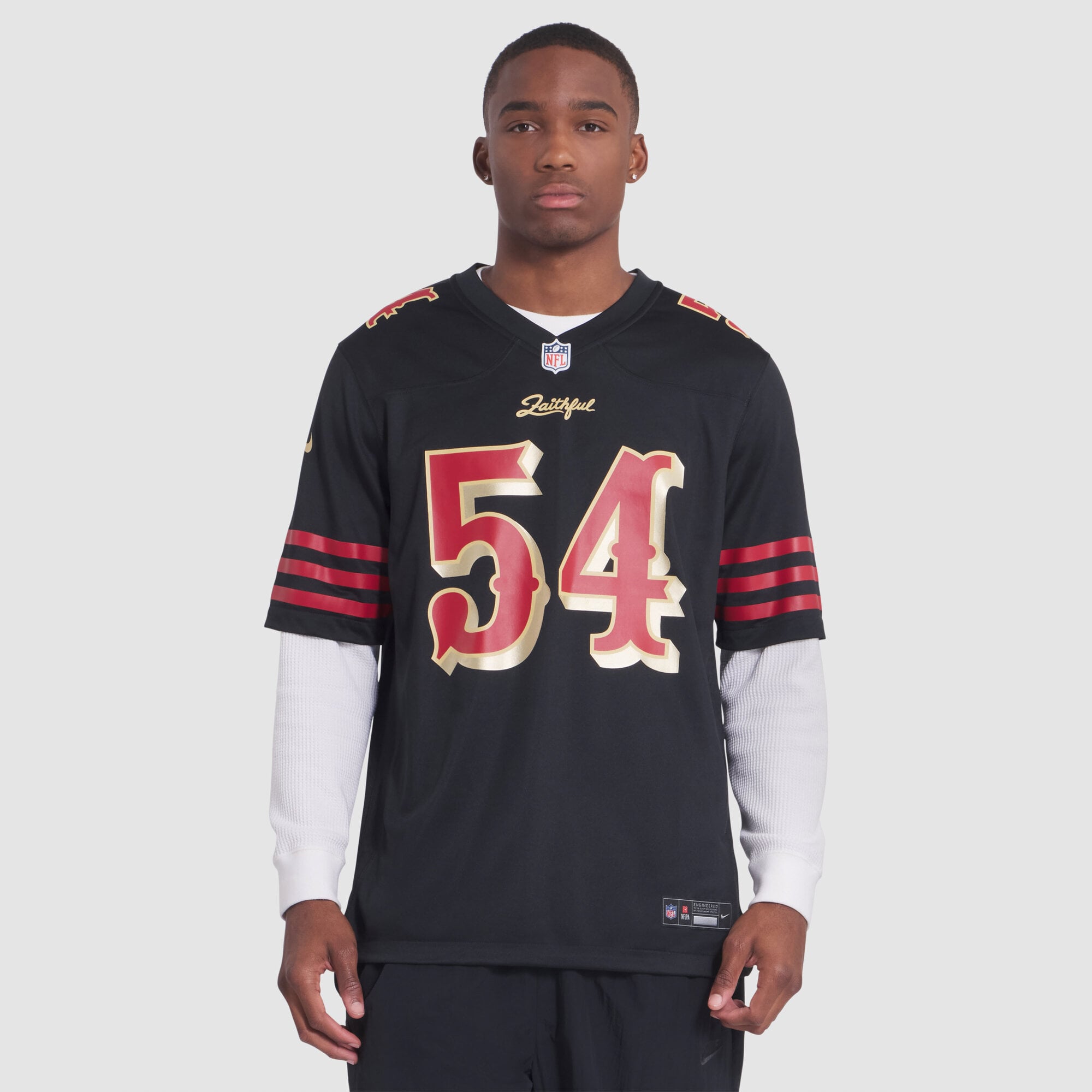 Men's Nike Fred Warner Black San Francisco 49ers Rivalries Collection Game Jersey