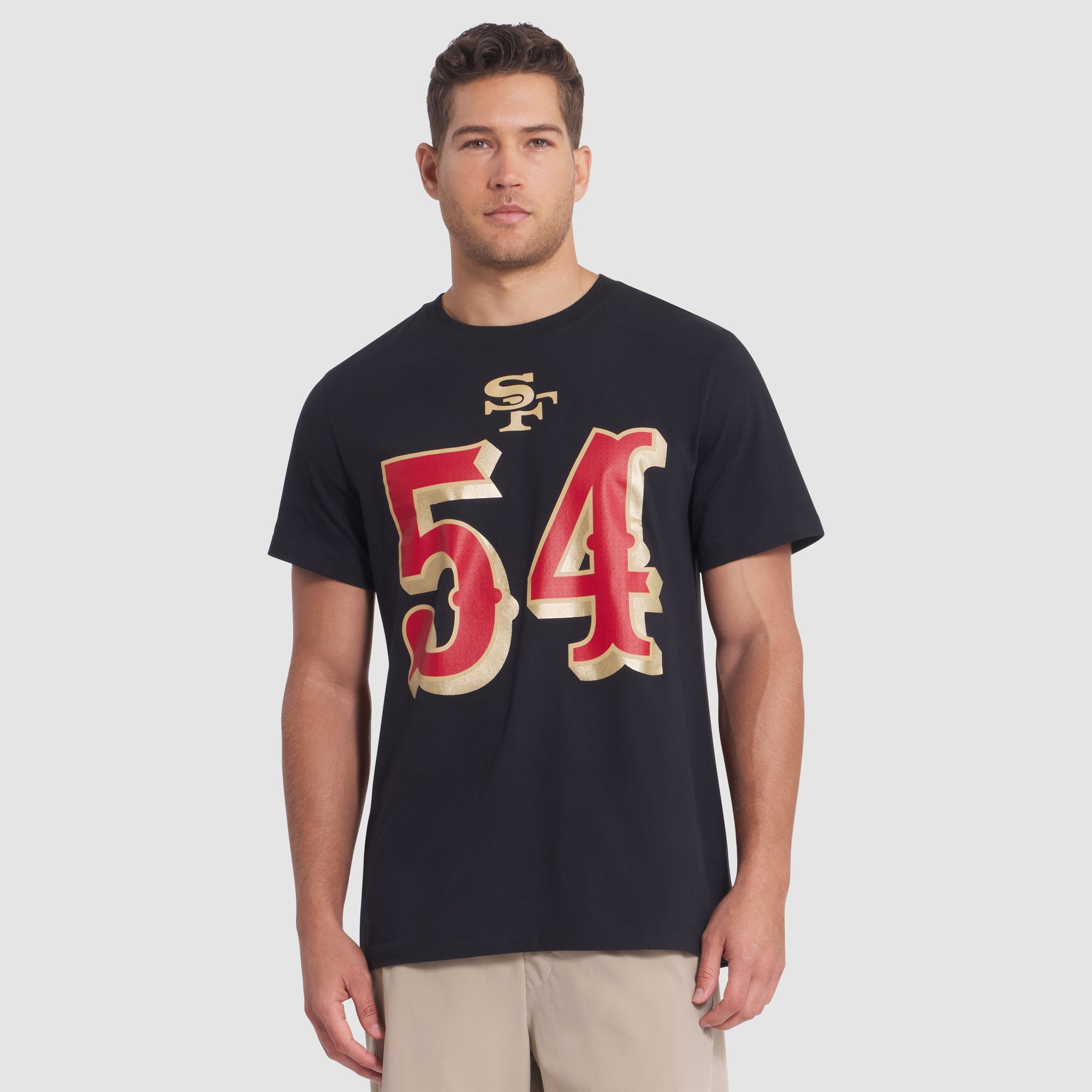 T-shirt Nike Fred Warner noir pour homme, collection San Francisco 49ers Rivalries, nom et numéro du joueur