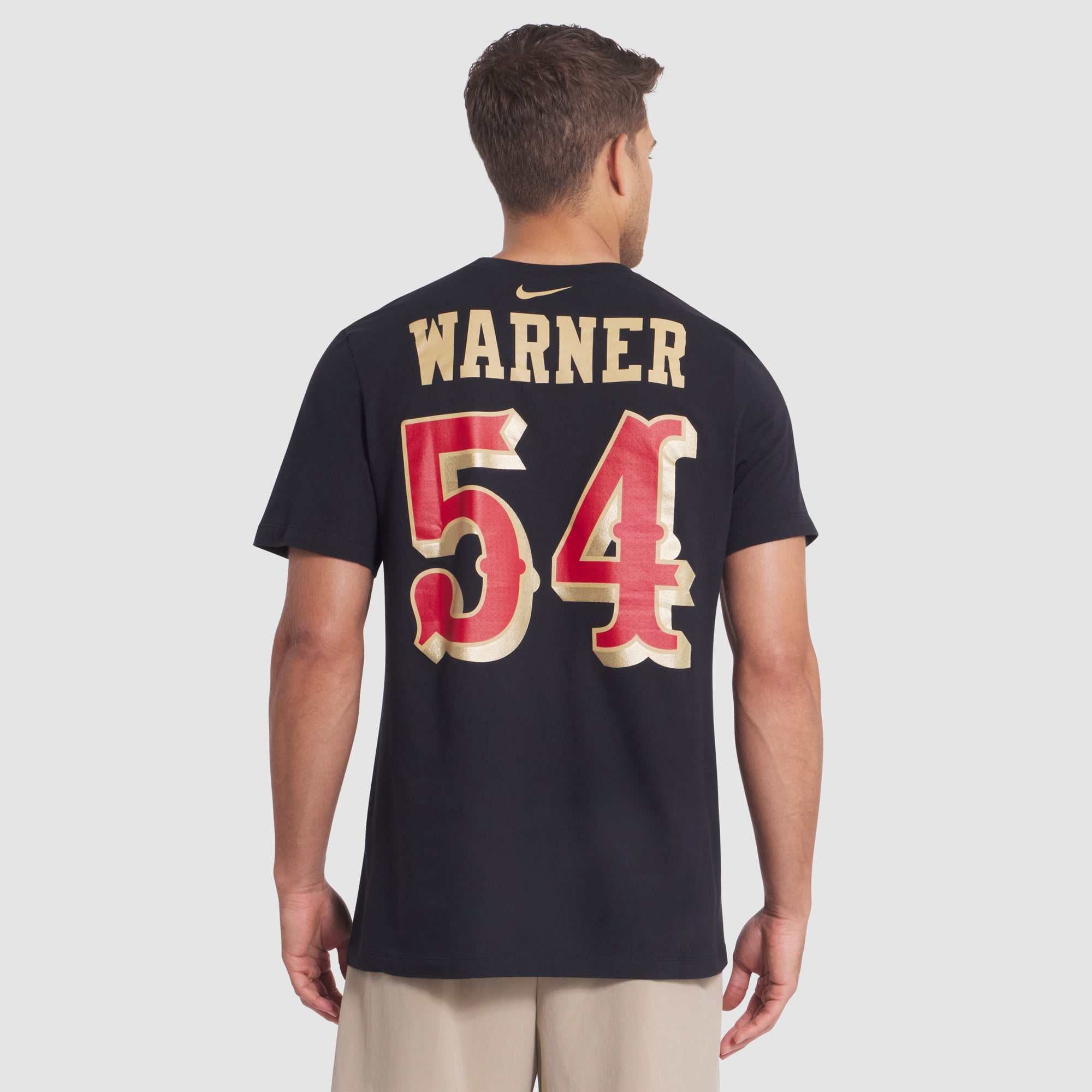 T-shirt Nike Fred Warner noir pour homme, collection San Francisco 49ers Rivalries, nom et numéro du joueur