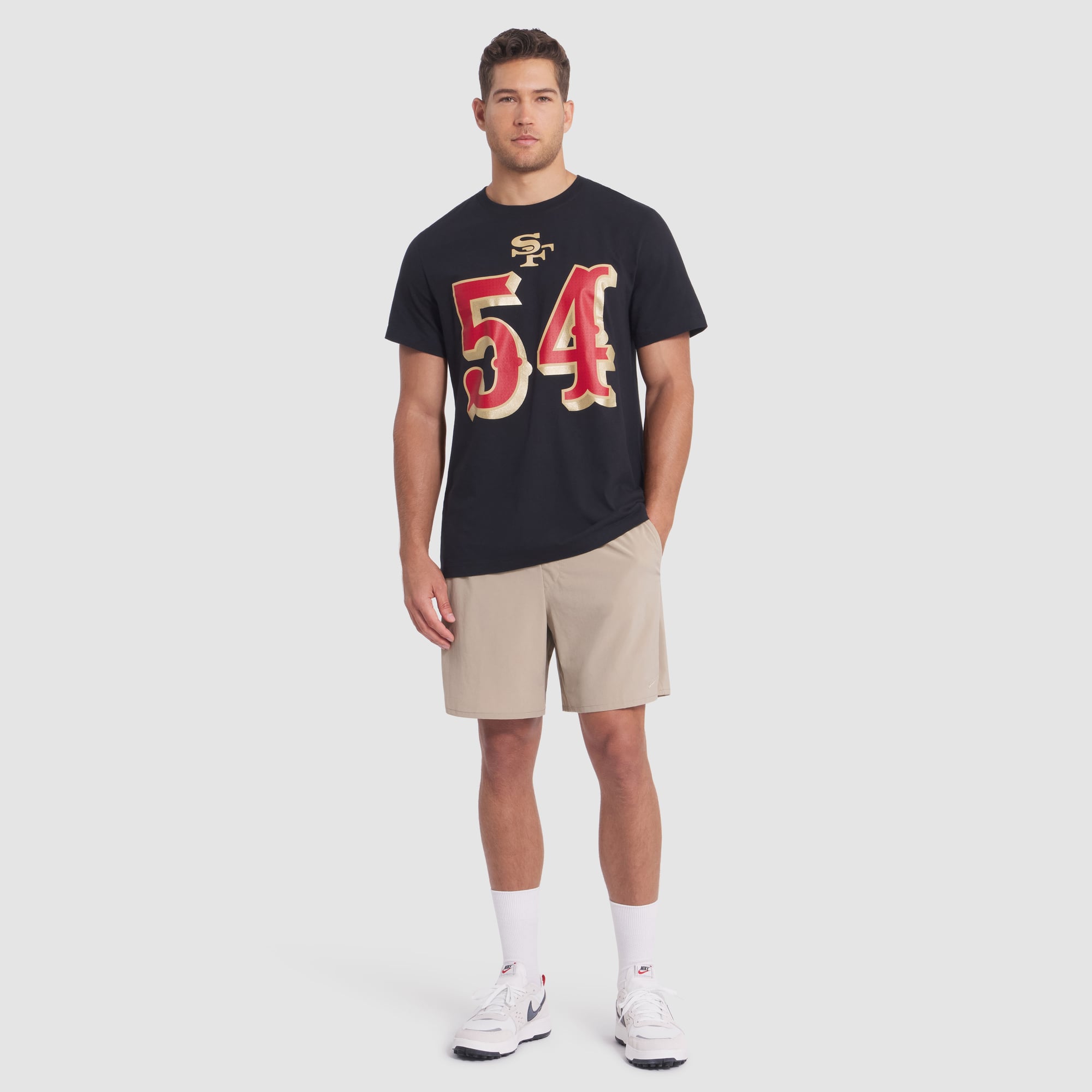 T-shirt Nike Fred Warner noir pour homme, collection San Francisco 49ers Rivalries, nom et numéro du joueur