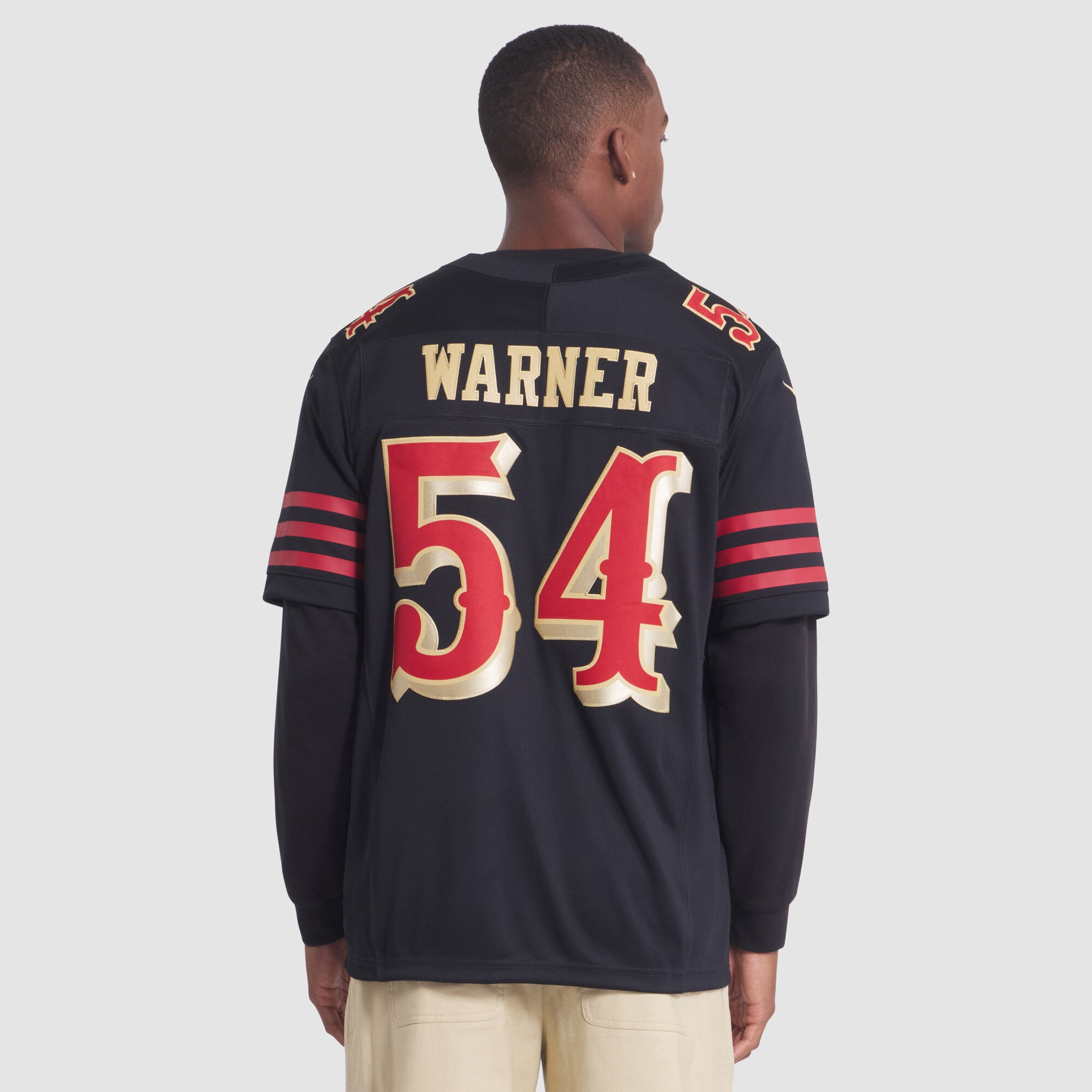 Maillot Nike Fred Warner noir pour homme, collection Rivalries des 49ers de San Francisco, édition limitée cousue