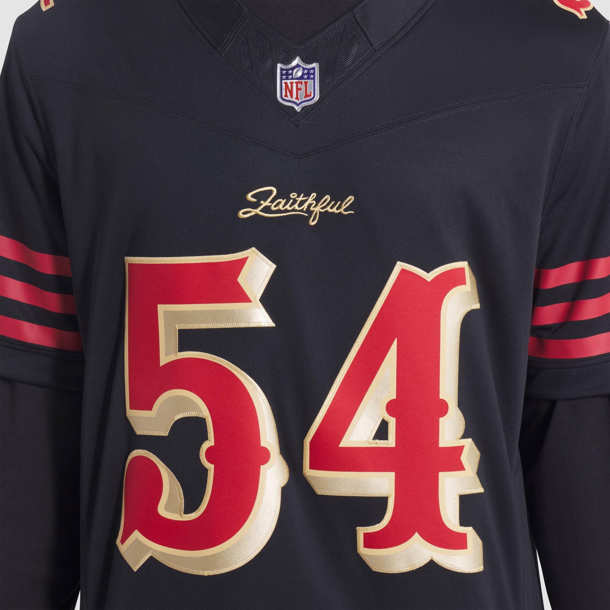 Maillot Nike Fred Warner noir pour homme, collection Rivalries des 49ers de San Francisco, édition limitée cousue