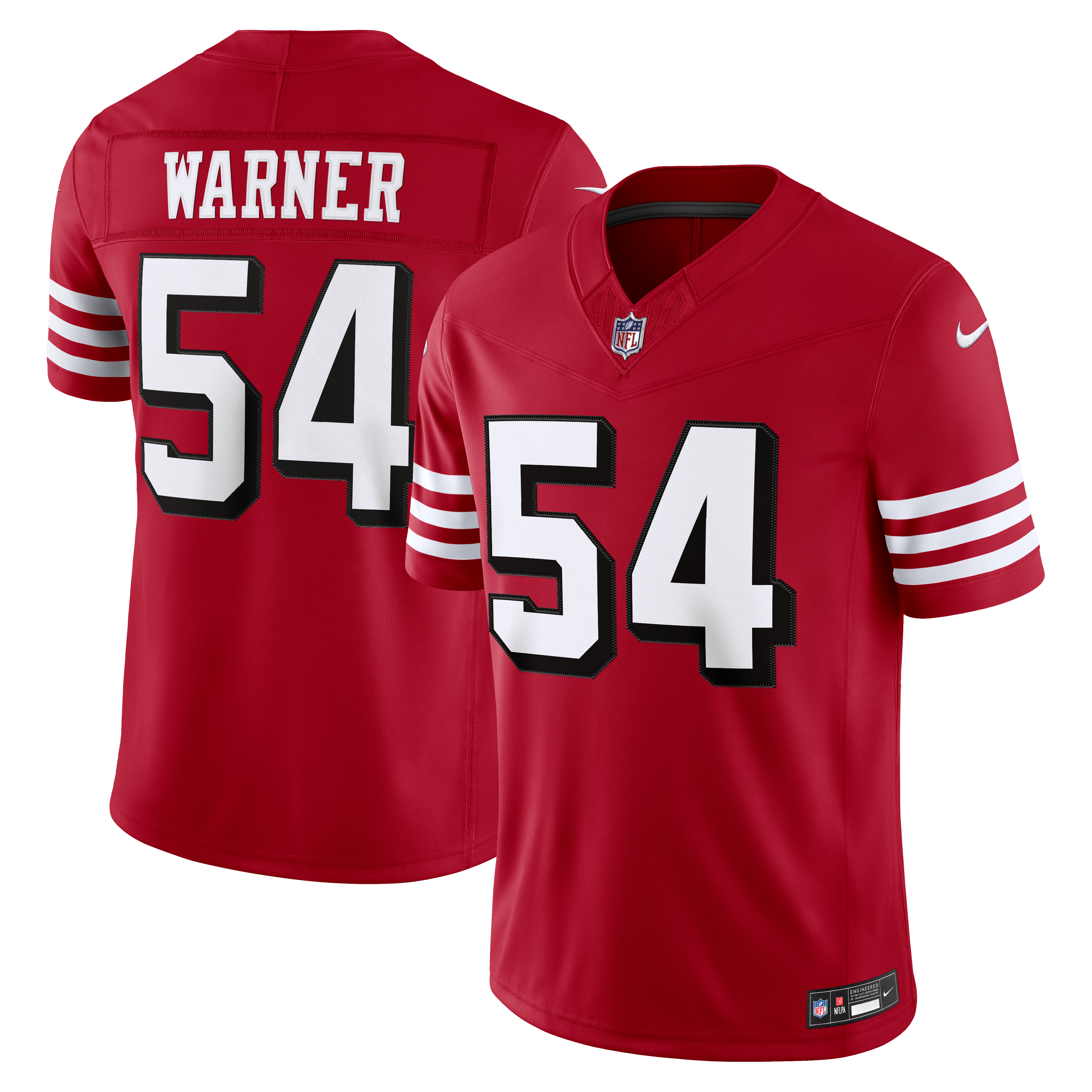 Men's Nike Fred Warner Scarlet San Francisco 49ers Alternate Vapor F.U.S.E. Stitched Limited Jersey