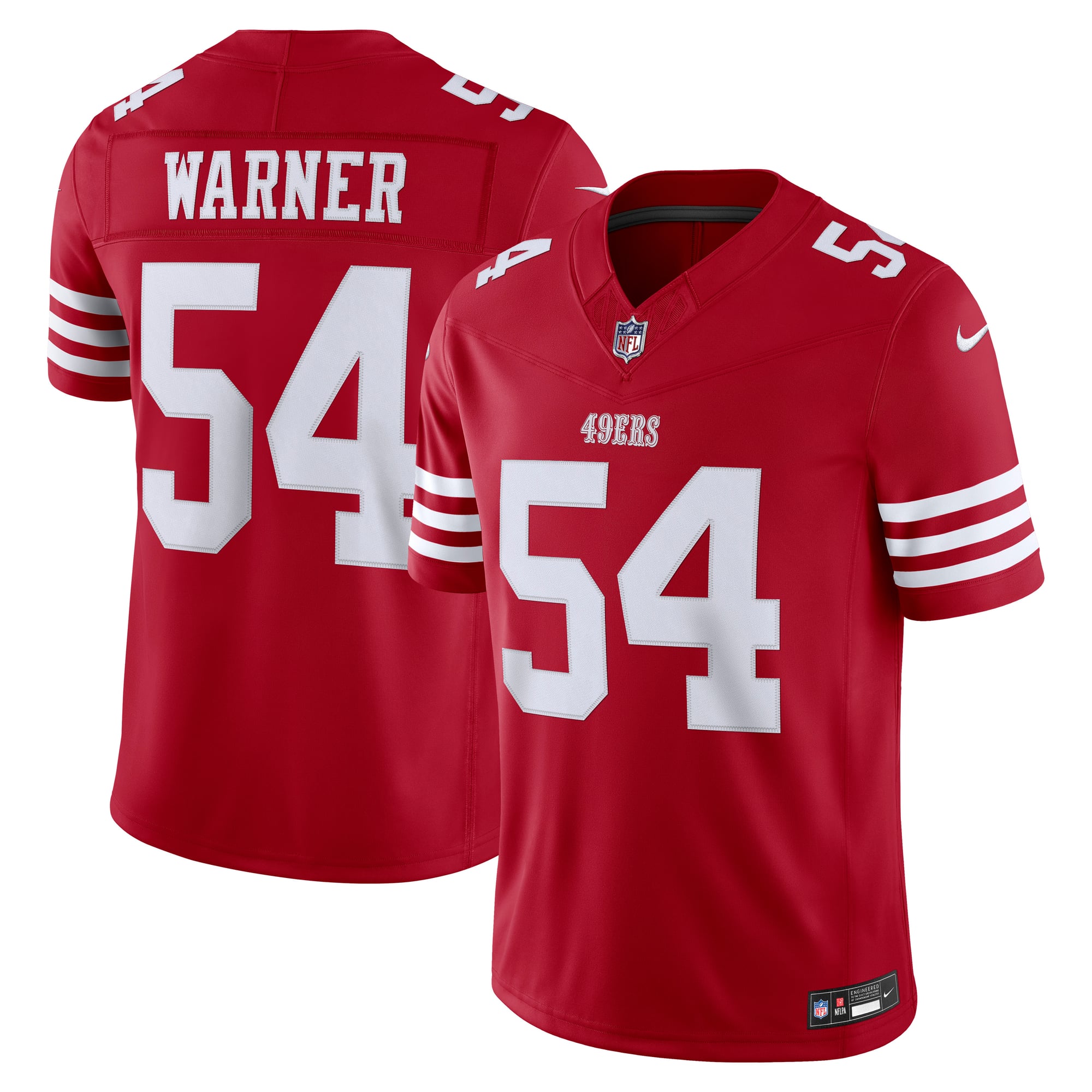 Men's Nike Fred Warner Scarlet San Francisco 49ers Team Vapor F.U.S.E. Stitched Limited Jersey