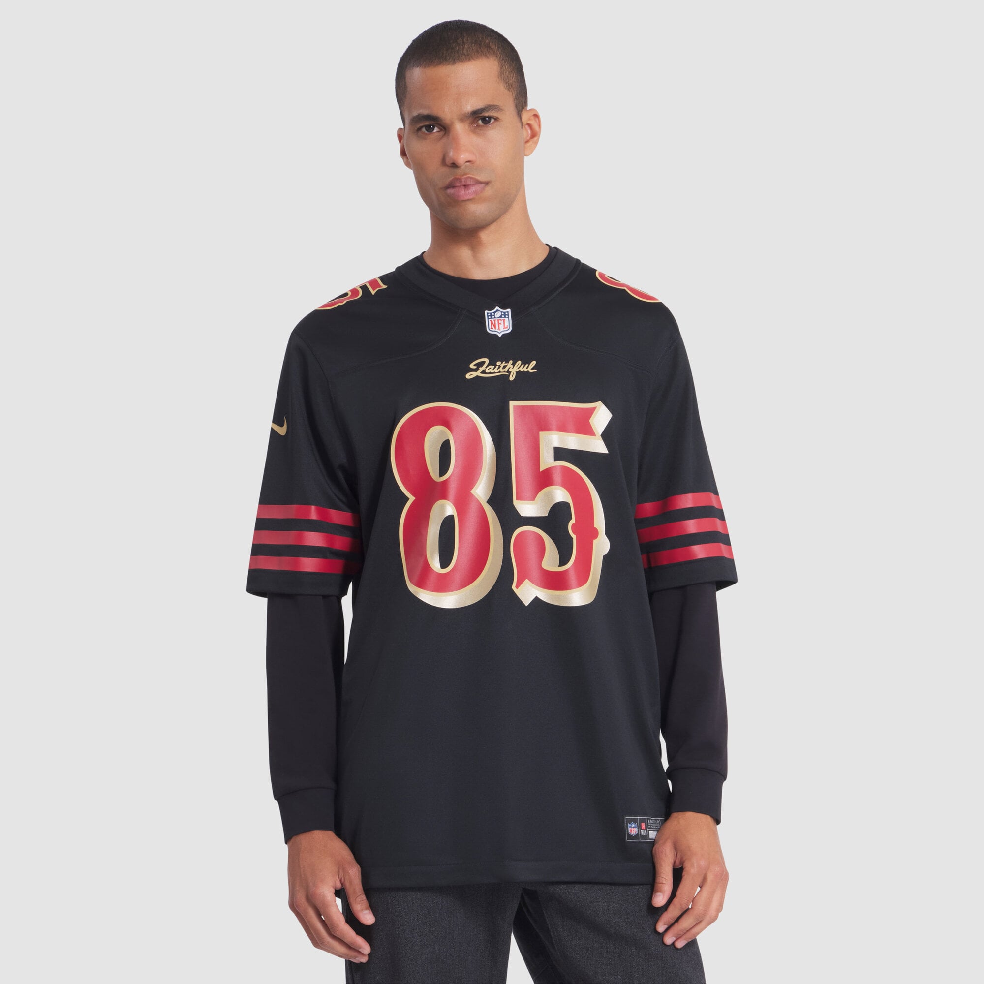 Maillot de match Nike George Kittle noir la collection Rivalries des 49ers San Francisco pour homme