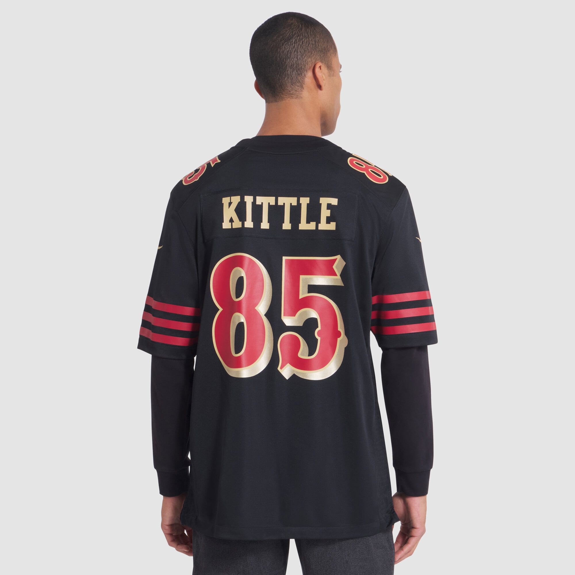 Maillot de match Nike George Kittle noir la collection Rivalries des 49ers San Francisco pour homme