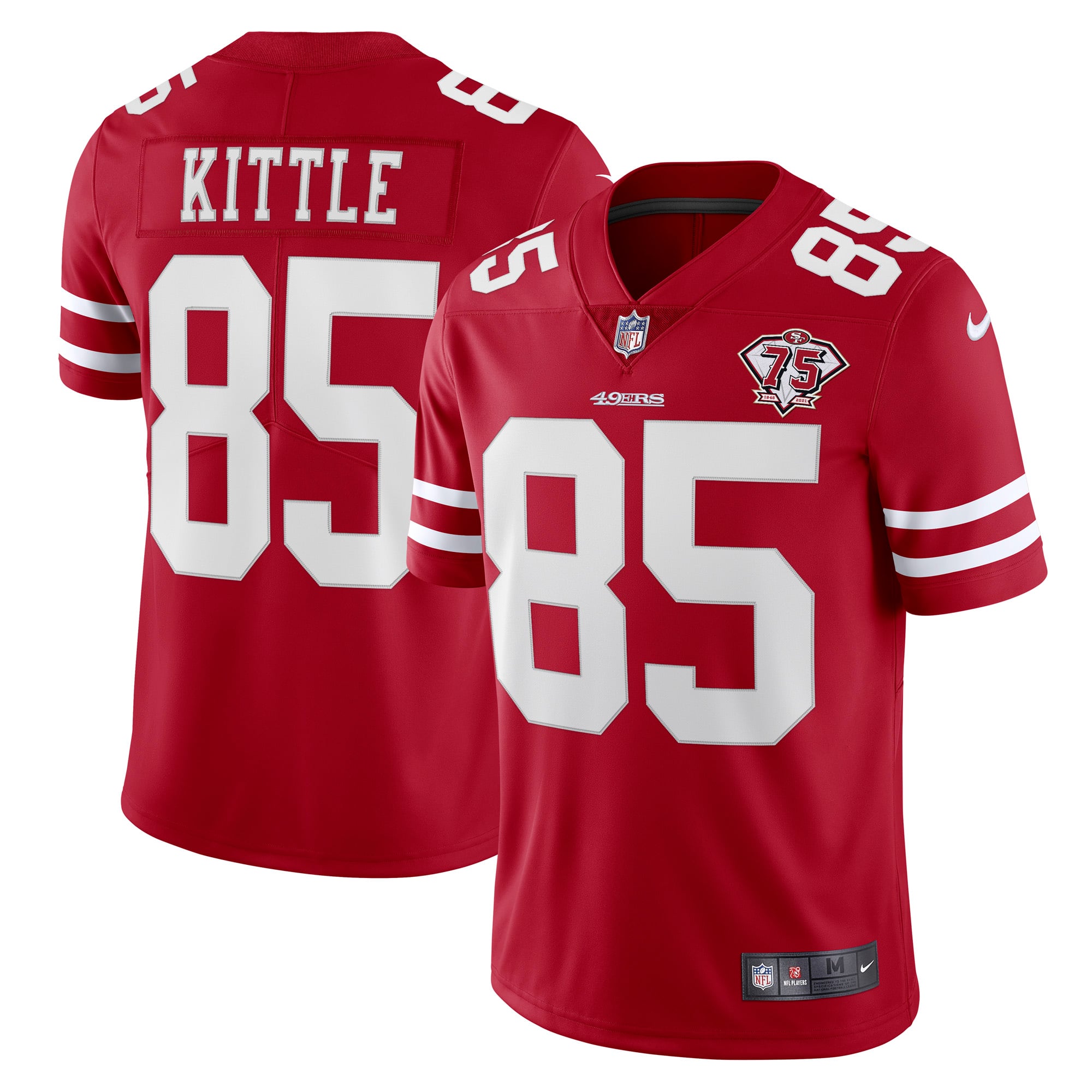 NFL 49ers ジョージ・キトル NIKE レプリカジャージ【MD】 Men's Nike George Kittle Scarlet San Francisco 49ers 75th