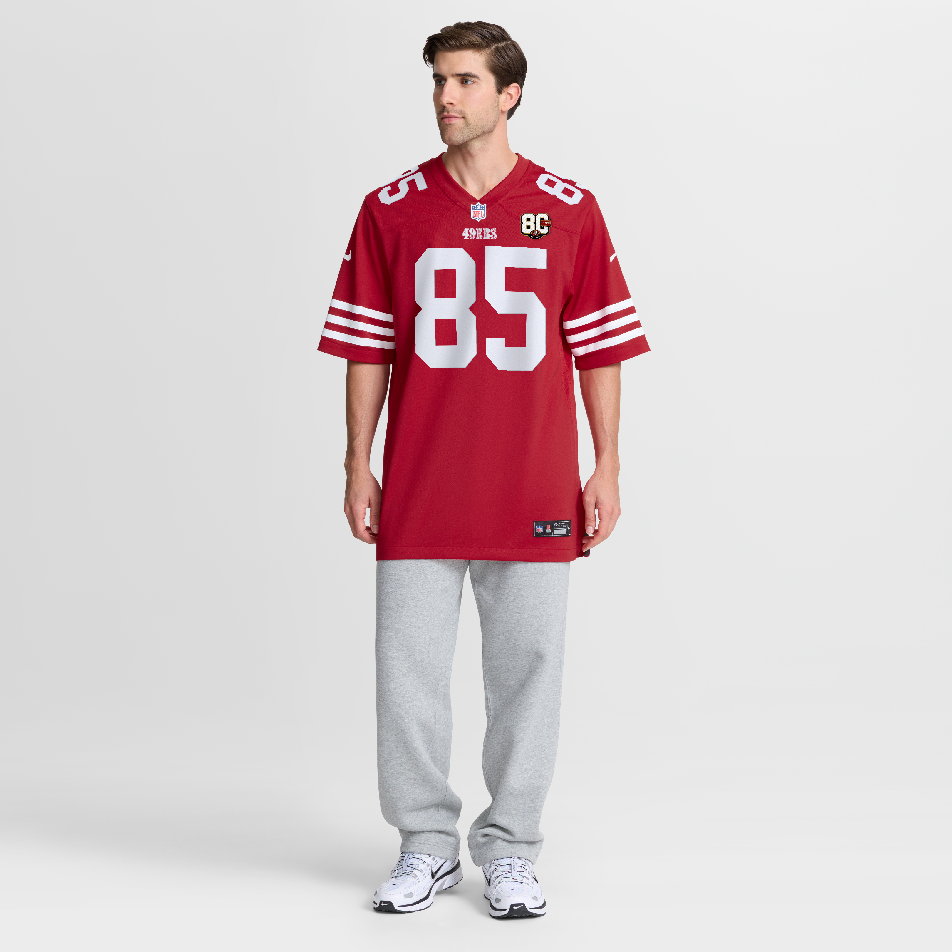 Men's Nike George Kittle Scarlet San Francisco 49ers 80th Anniversary Game Jersey