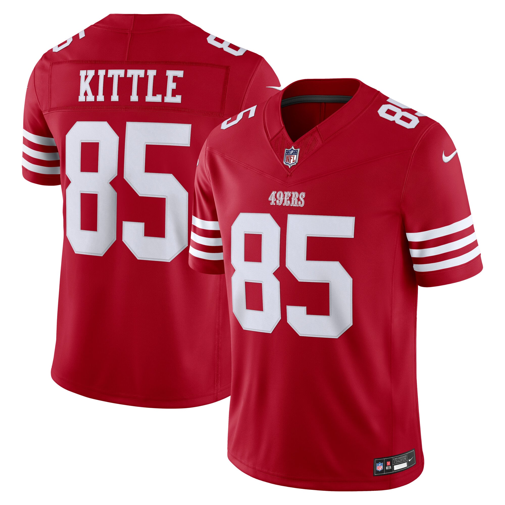 Men's Nike George Kittle Scarlet San Francisco 49ers Vapor F.U.S.E. Stitched Limited Jersey