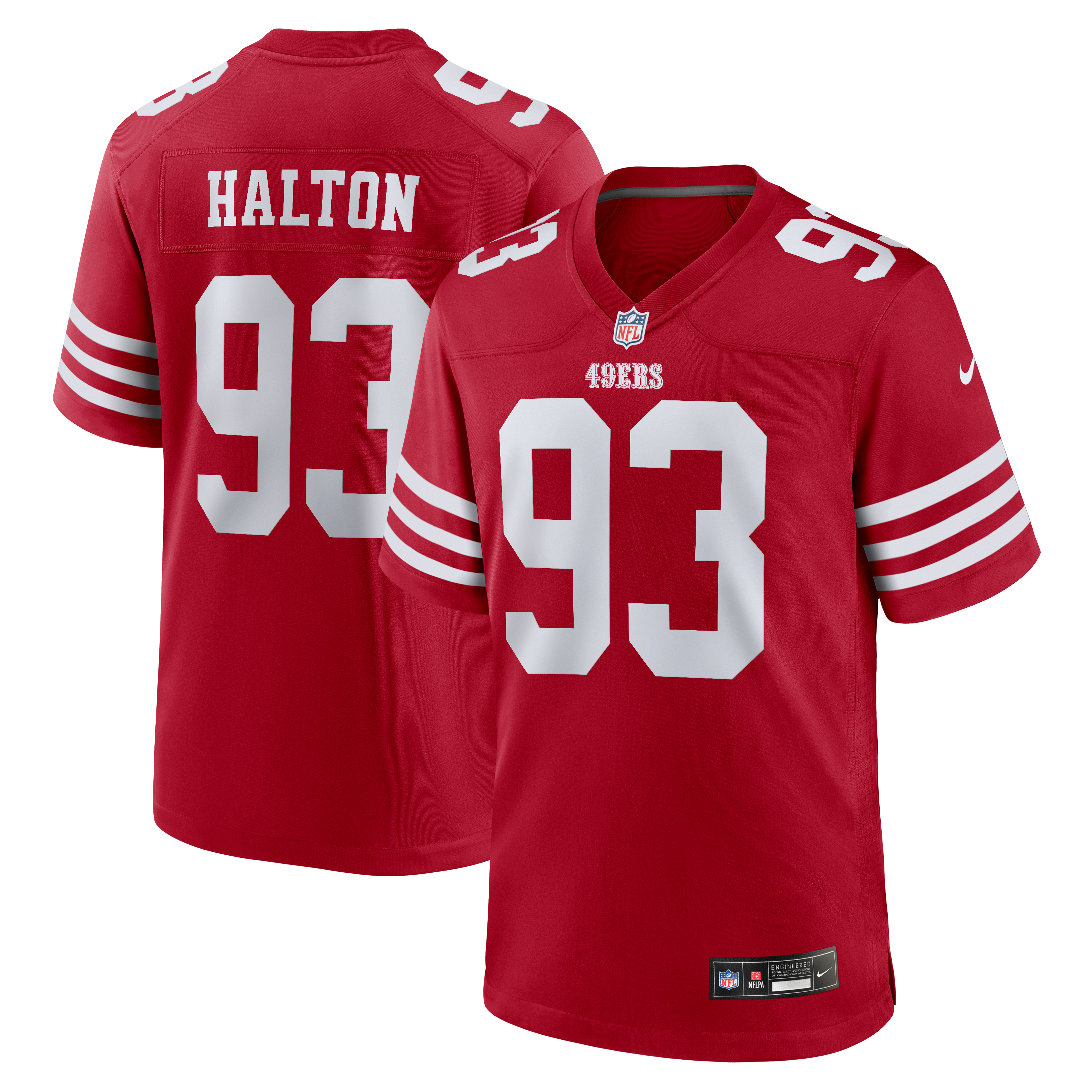 Men's Nike Gracen Halton Scarlet San Francisco 49ers Team Game Jersey