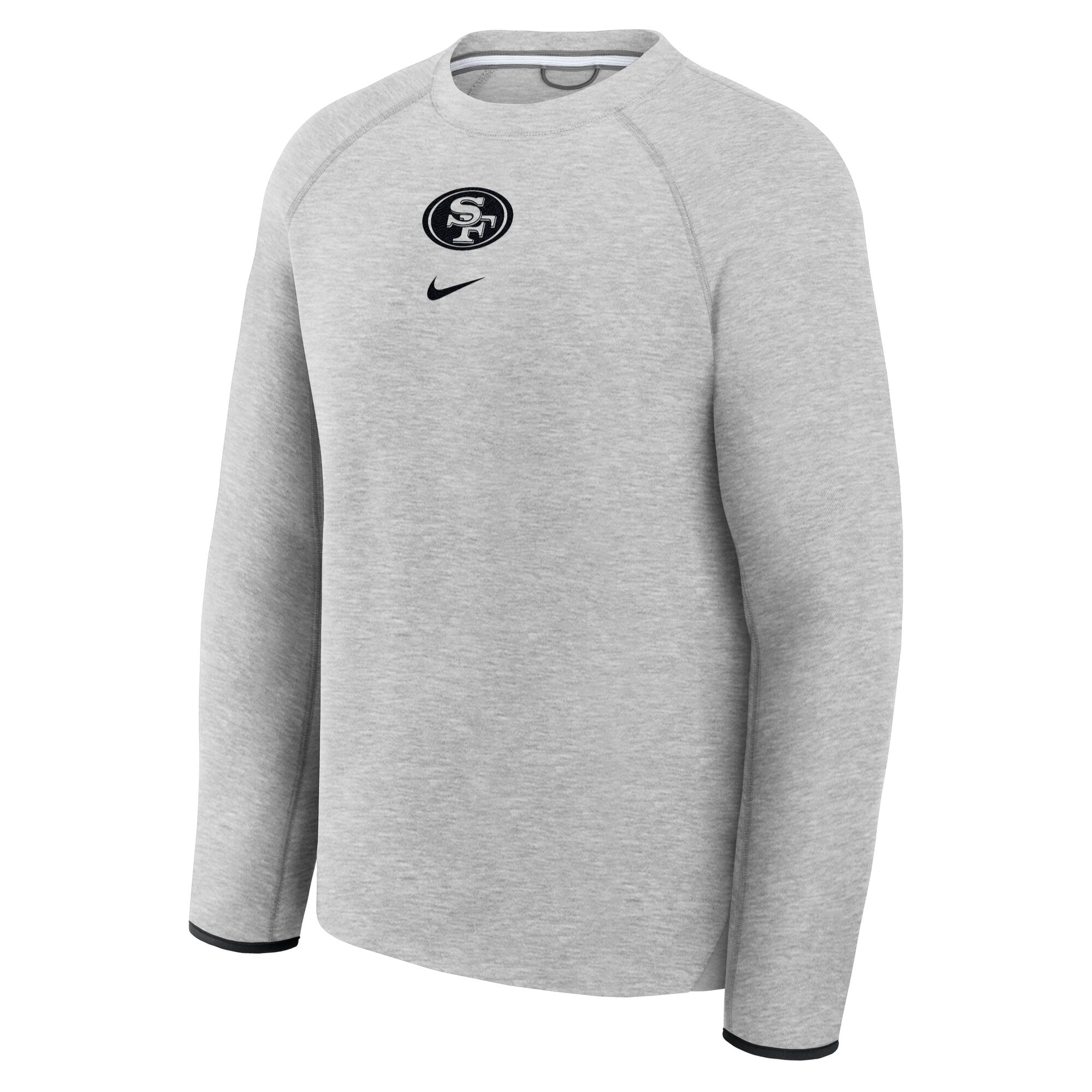 Men's Nike  Heather Gray San Francisco 49ers Tech Fleece Raglan Sweatshirt