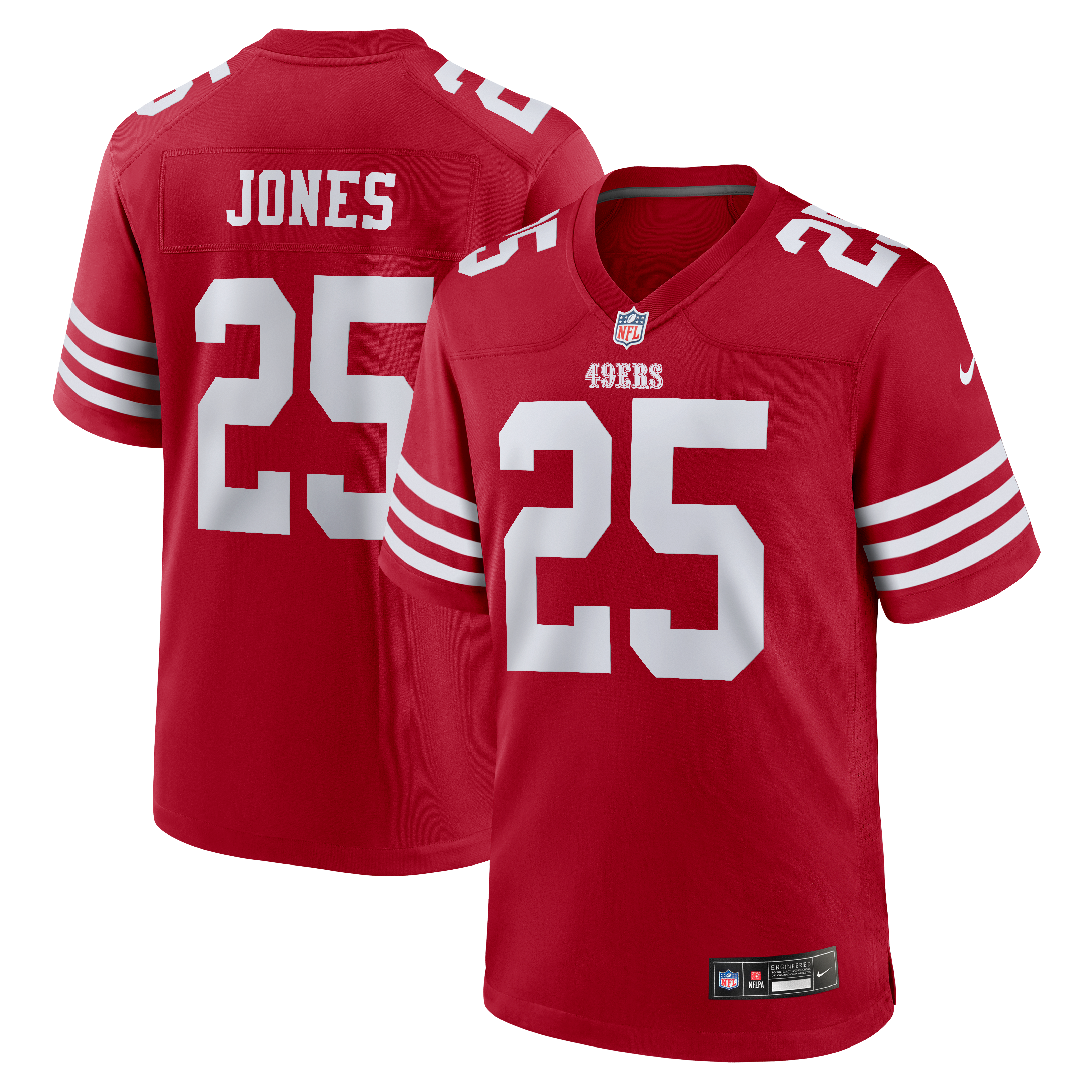 Maillot de match Nike Jack Jones Scarlet des 49ers San Francisco pour homme