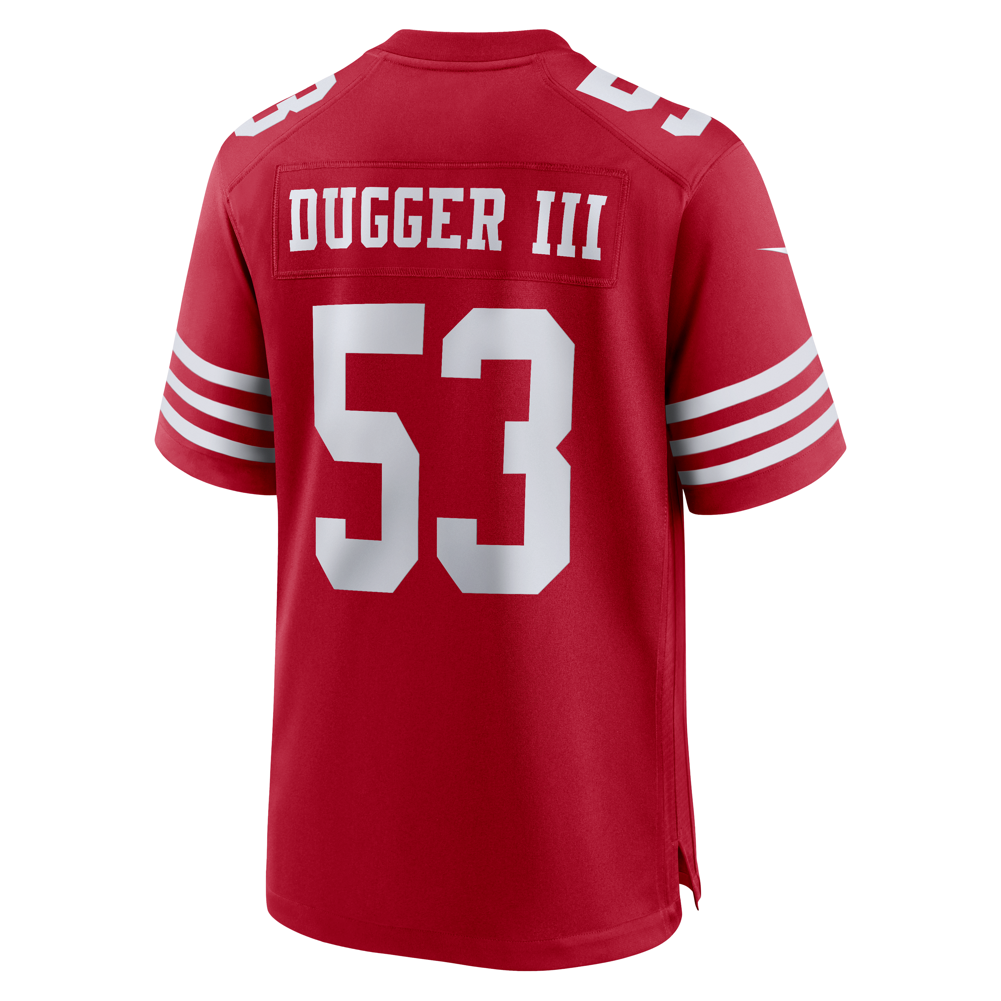 Maillot de match Nike Jaden Dugger rouge écarlate des 49ers San Francisco pour homme