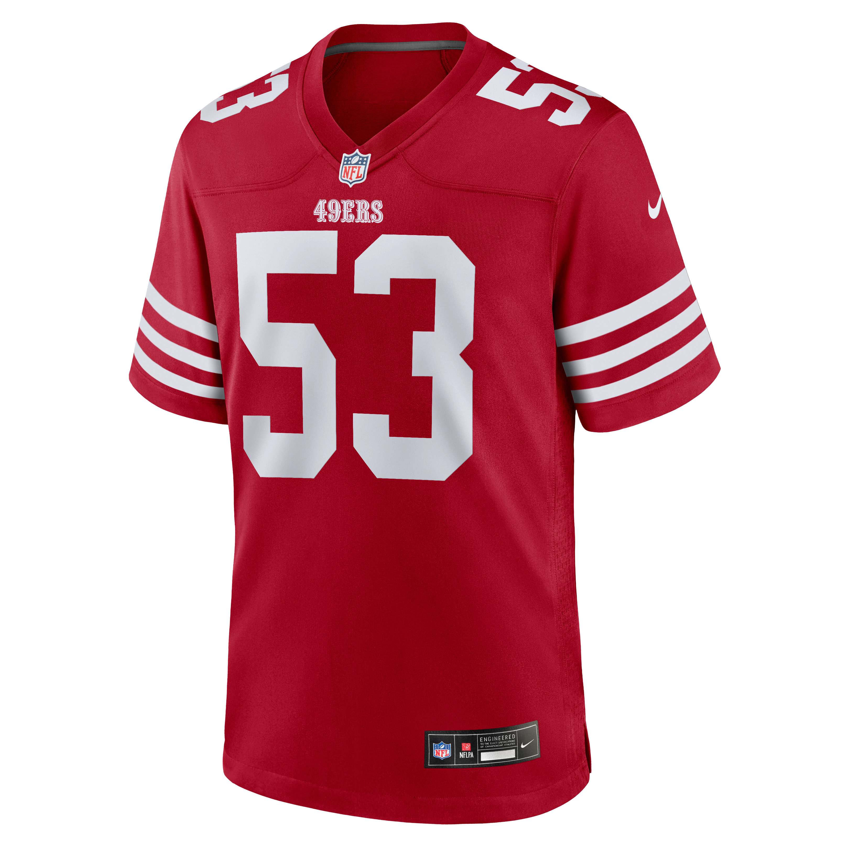 Maillot de match Nike Jaden Dugger rouge écarlate des 49ers San Francisco pour homme