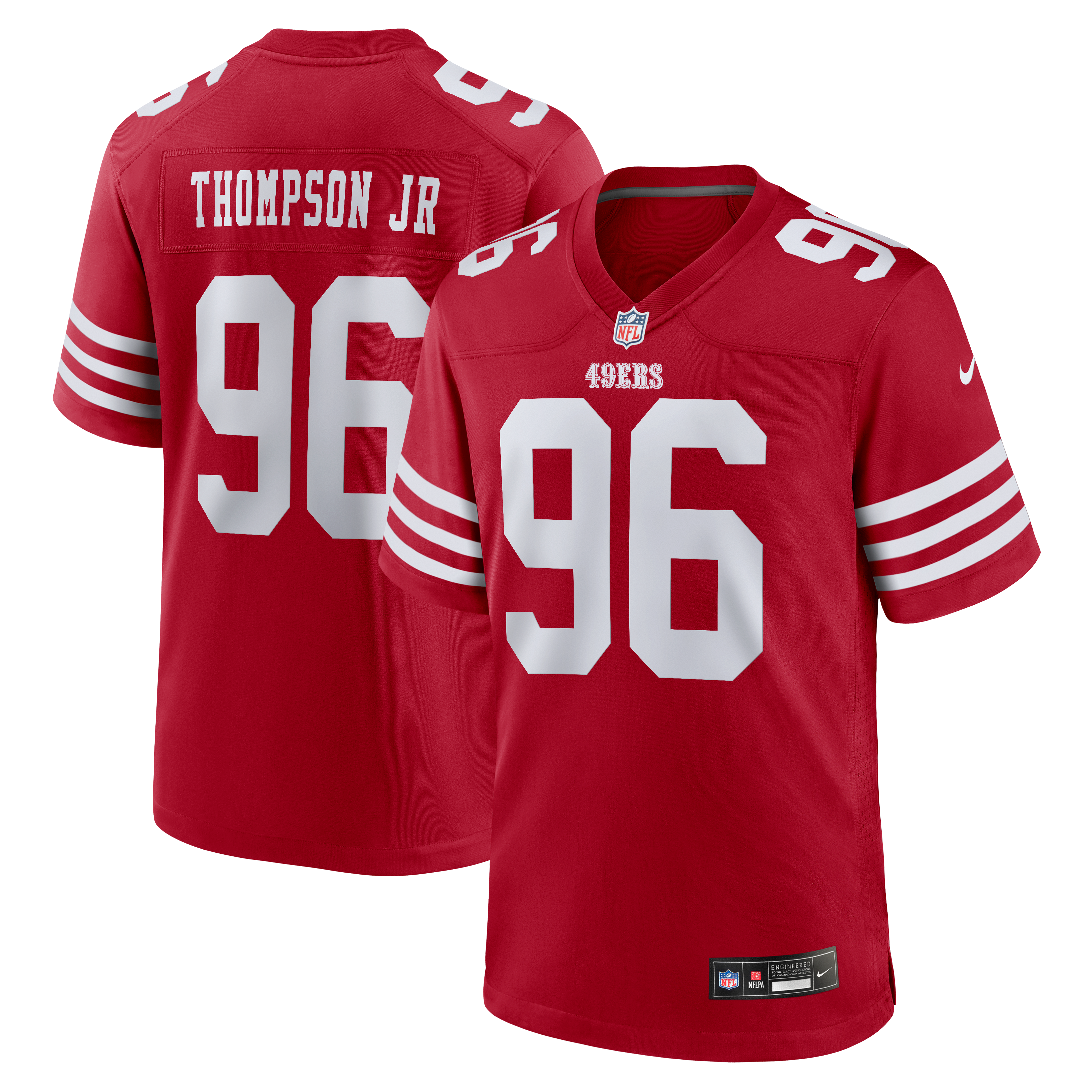 Men's Nike James Thompson Jr Scarlet San Francisco 49ers Team Game Jersey