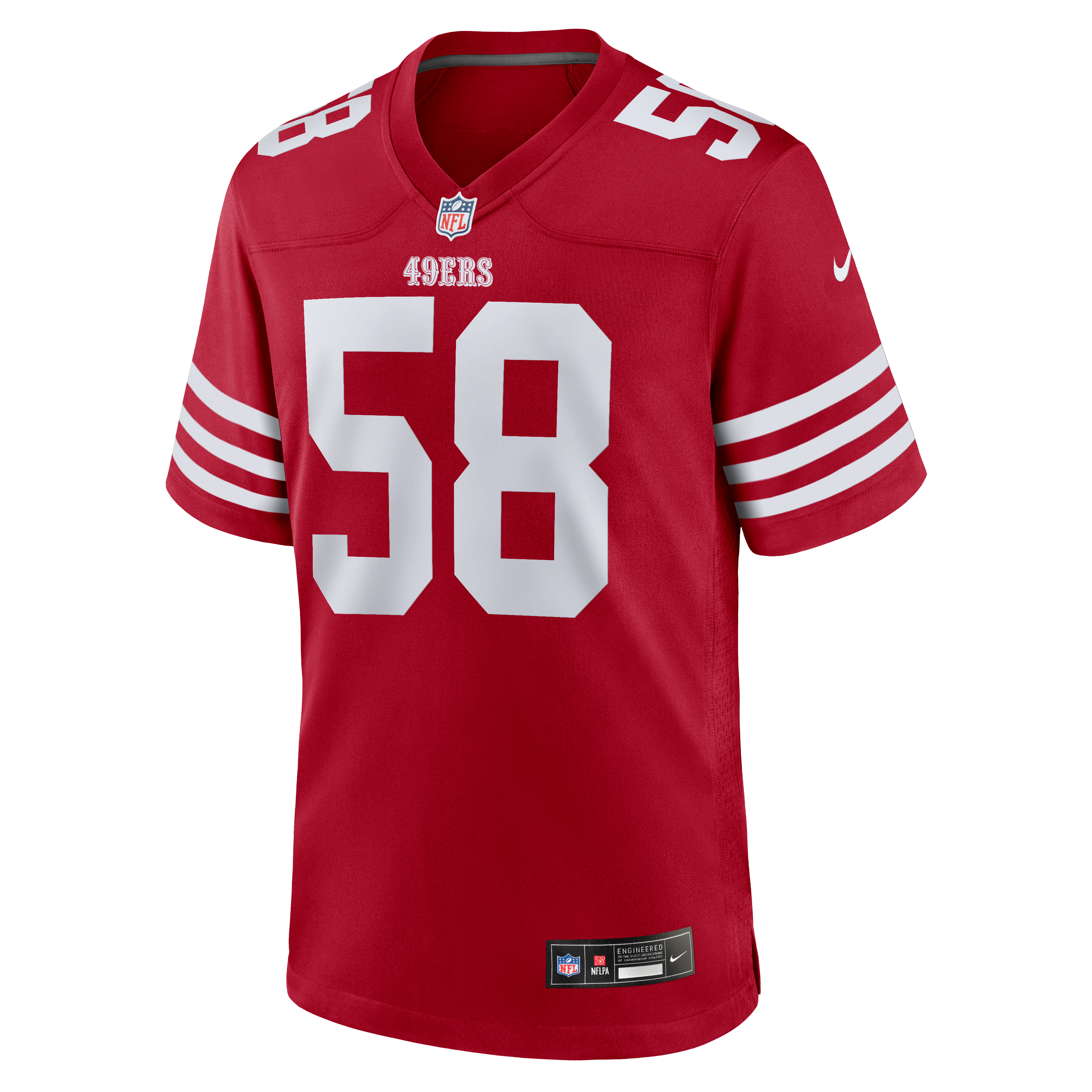 Maillot de match Nike Jarrett Patterson Scarlet des 49ers San Francisco pour homme