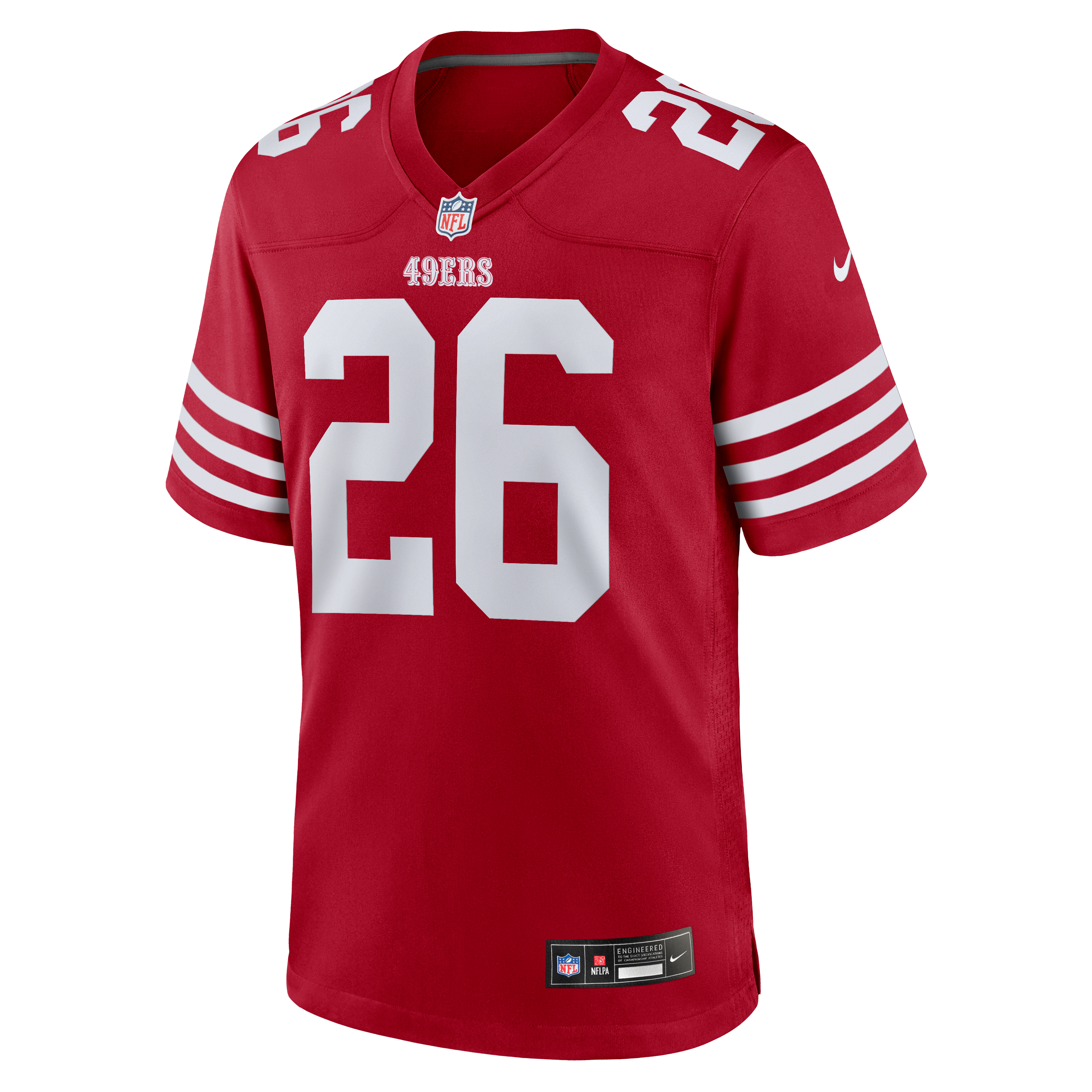 Maillot de match Nike Kaelon noir et rouge écarlate des 49ers San Francisco pour homme