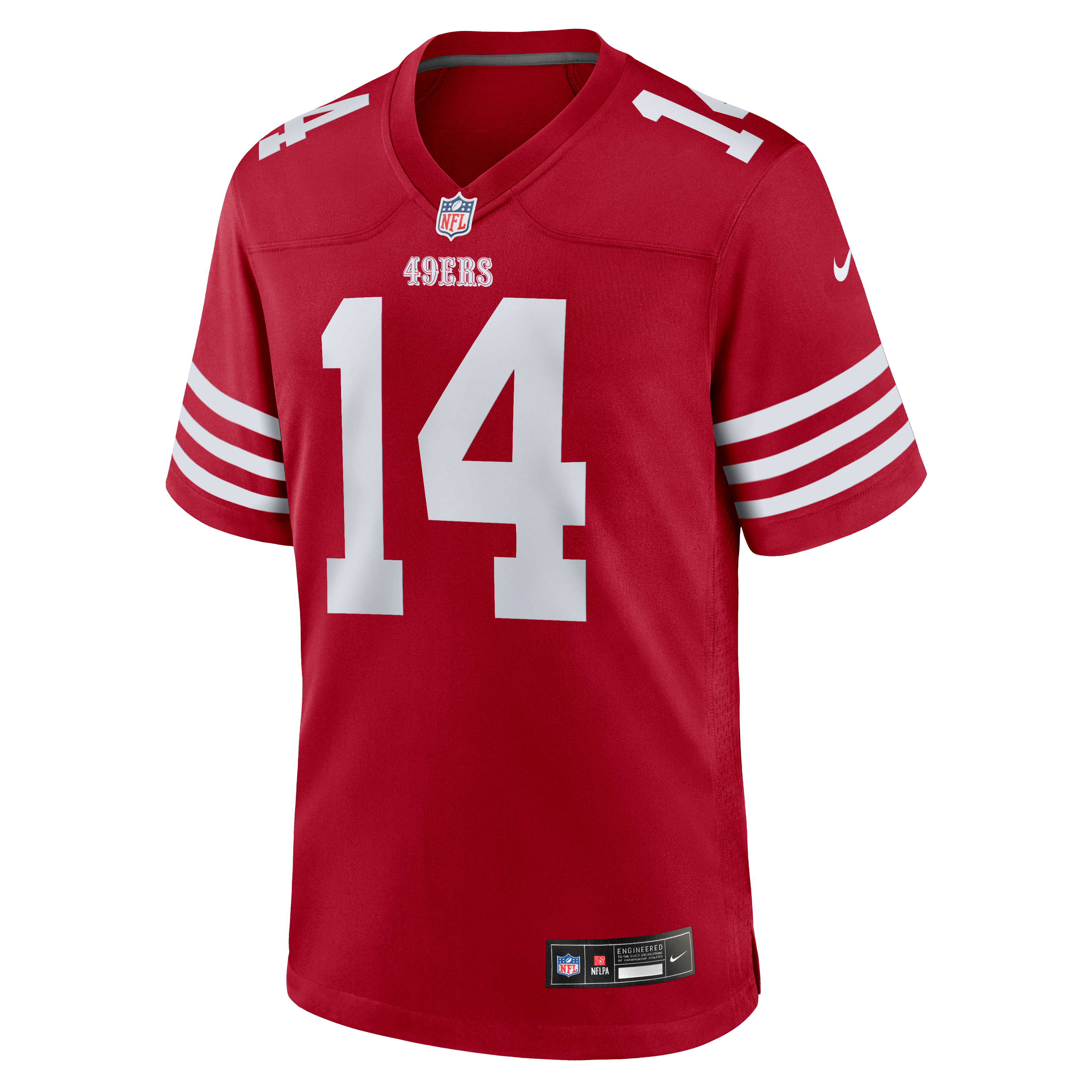 Maillot de match Nike Kurtis Rourke Scarlet des 49ers San Francisco pour homme