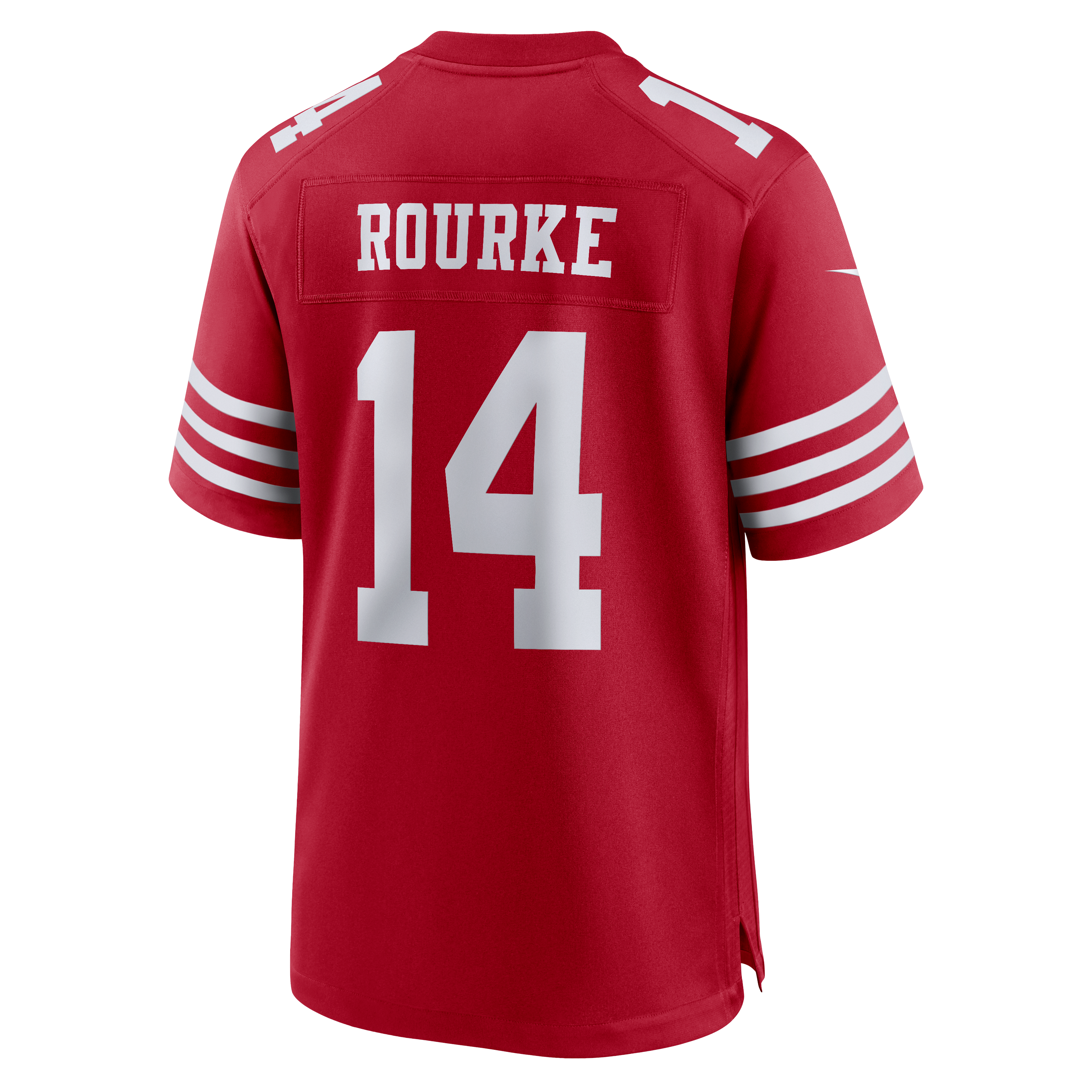 Maillot de match Nike Kurtis Rourke Scarlet des 49ers San Francisco pour homme