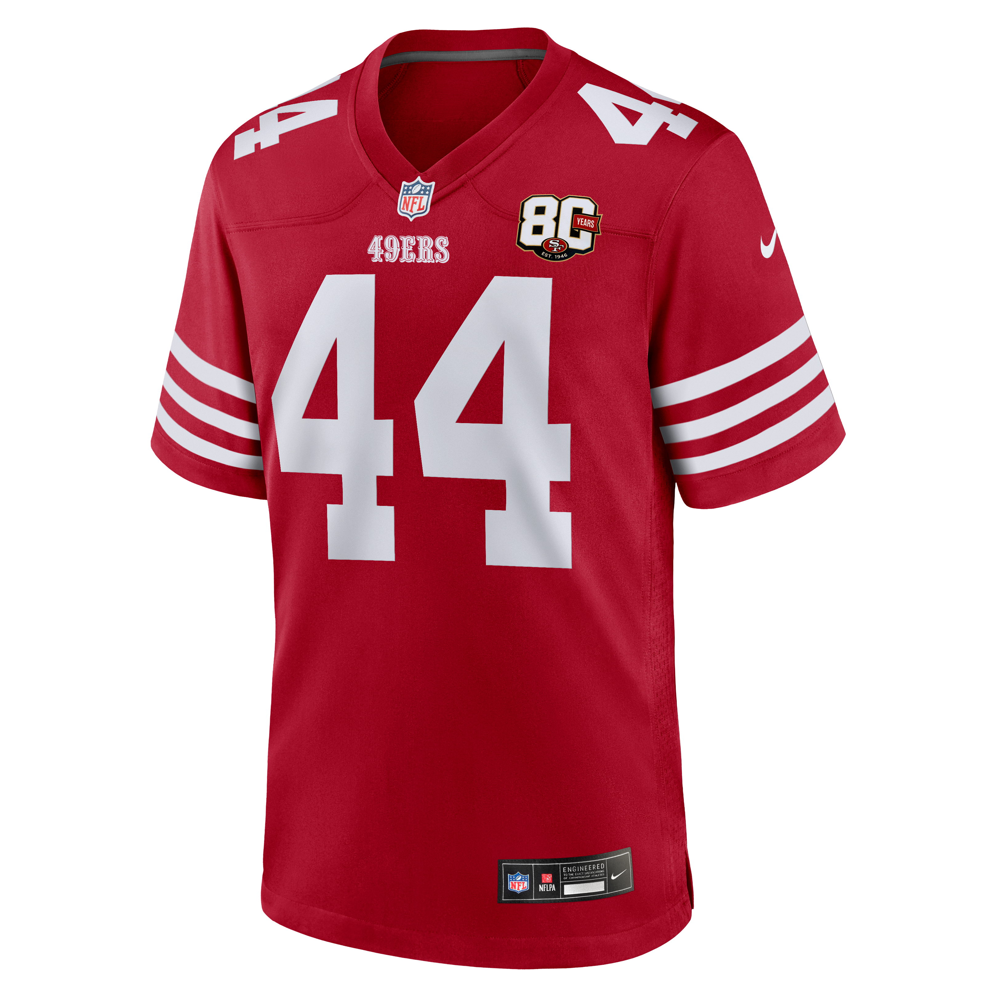 Men's Nike Kyle Juszczyk Scarlet San Francisco 49ers 80th Anniversary Game Jersey