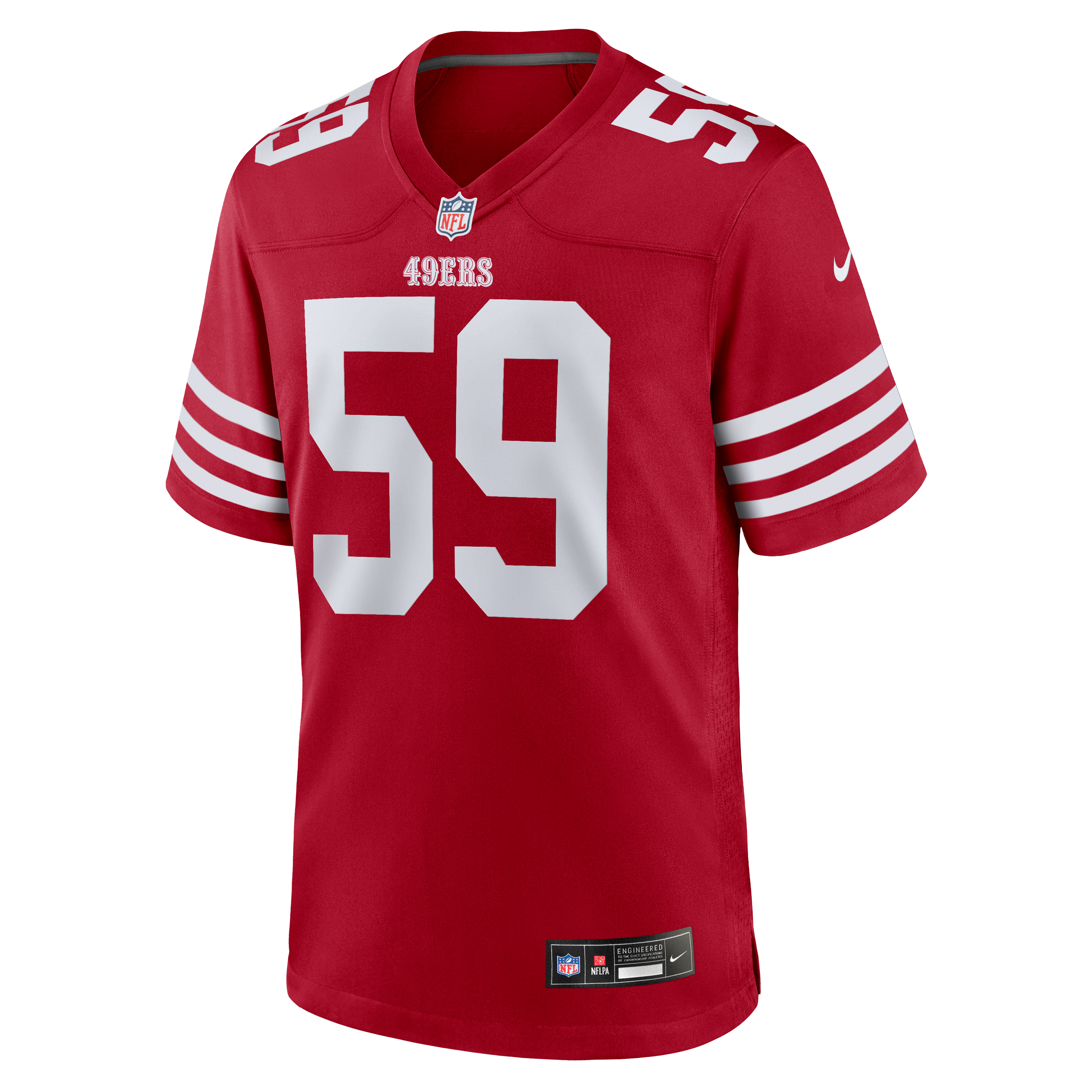 Maillot de match Nike Mikail Kamara Scarlet des 49ers San Francisco pour homme