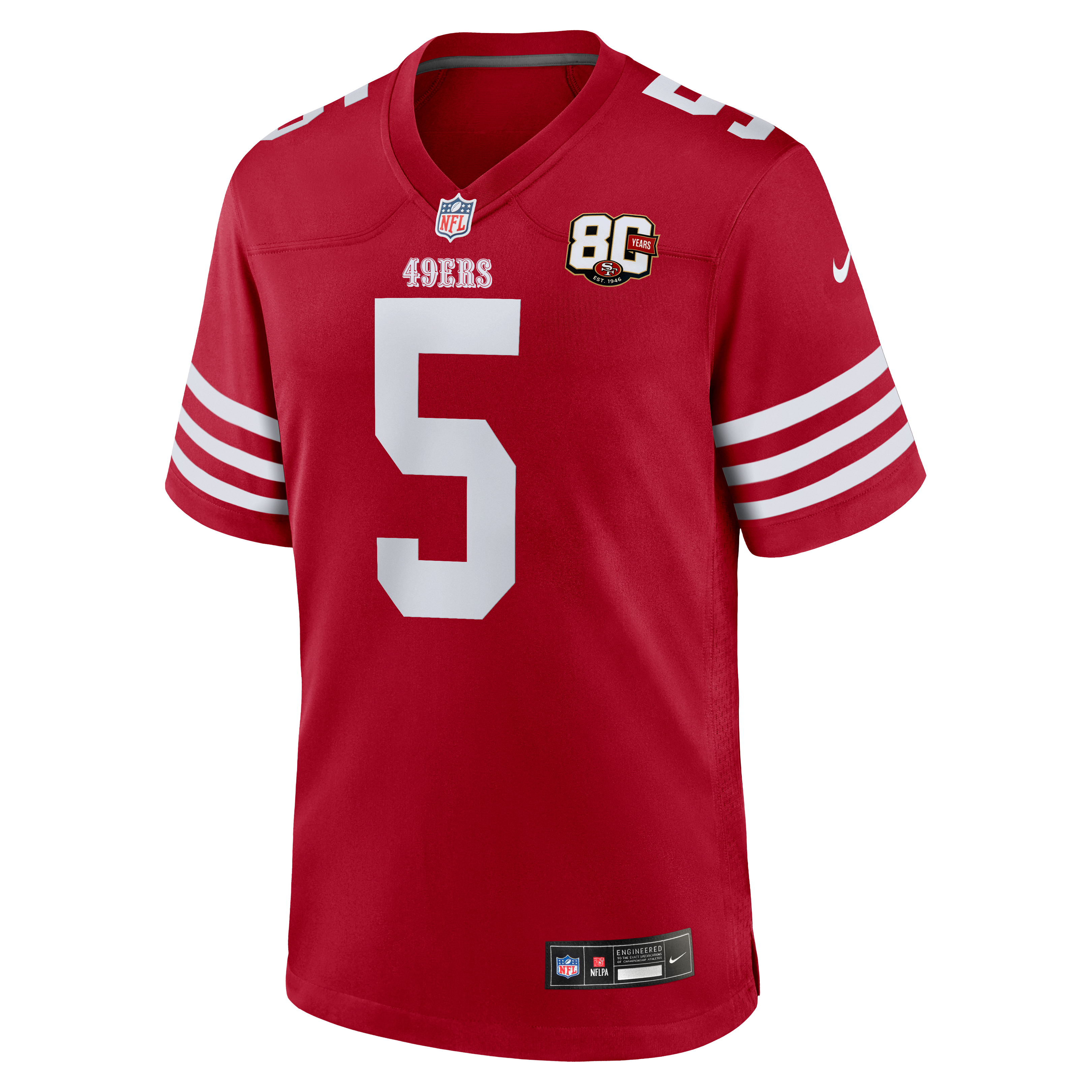 Men's Nike Mike Evans Scarlet San Francisco 49ers 80th Anniversary Game Jersey