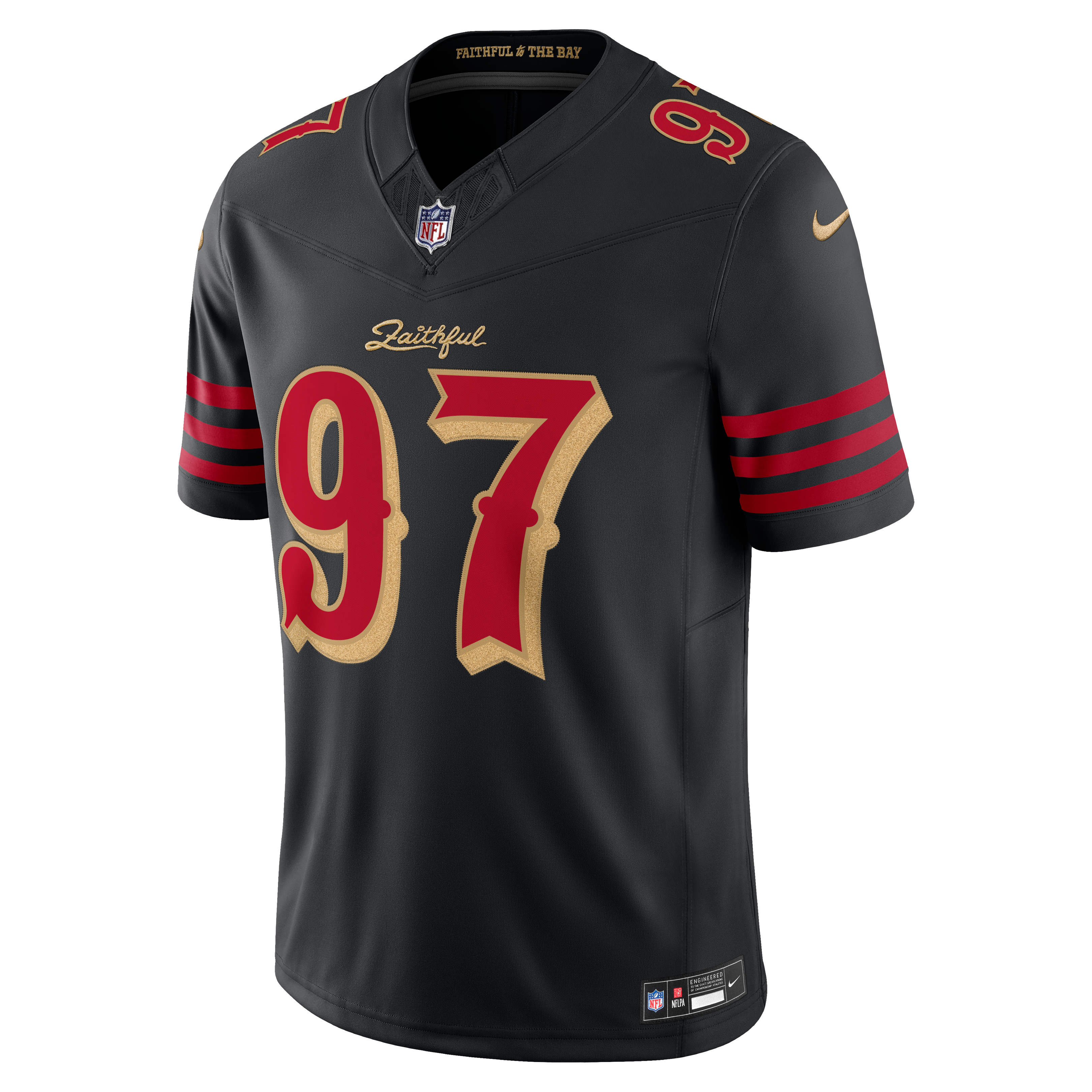 Maillot Nike Nick Bosa noir pour homme, collection Rivalries des 49ers de San Francisco, édition limitée cousue
