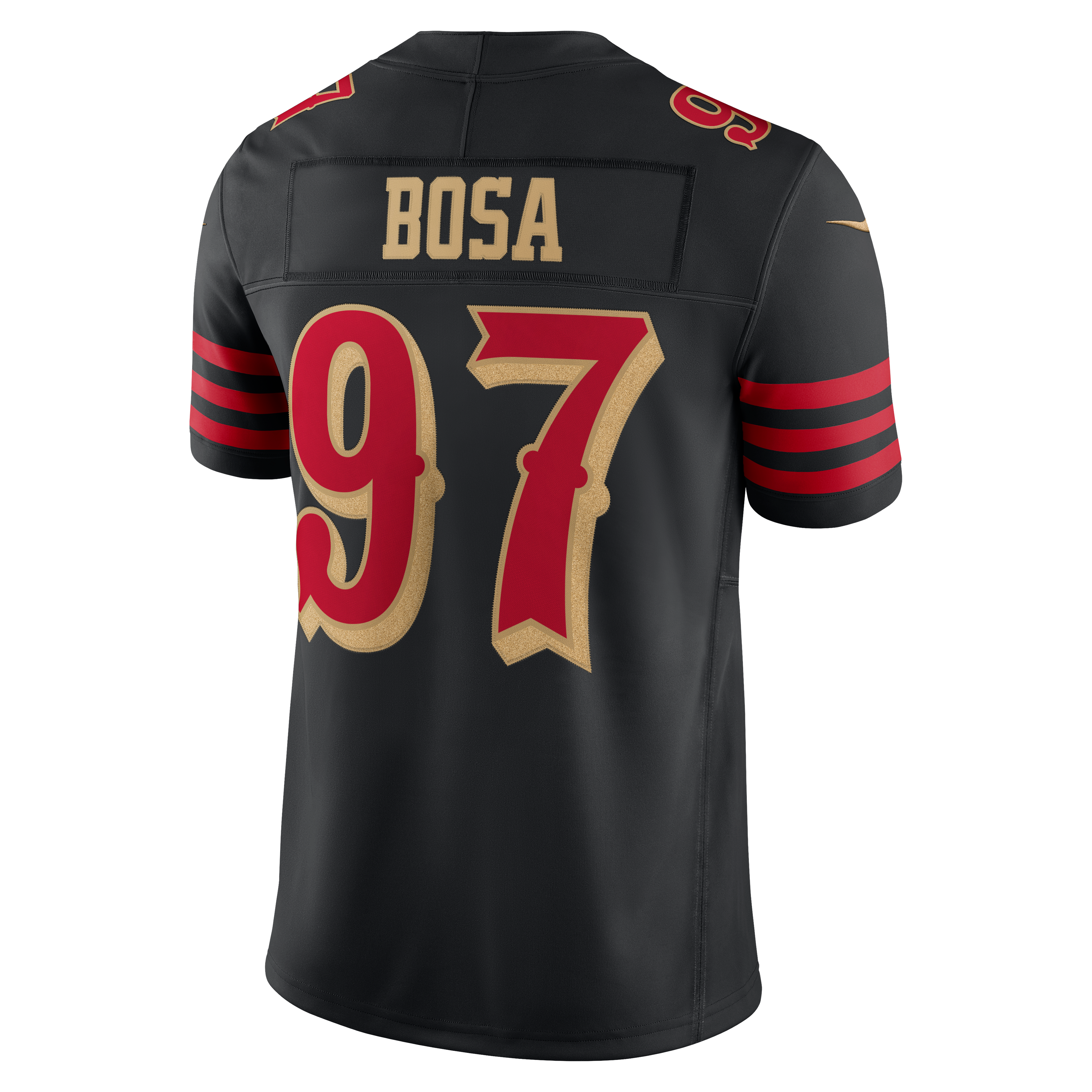 Maillot Nike Nick Bosa noir pour homme, collection Rivalries des 49ers de San Francisco, édition limitée cousue
