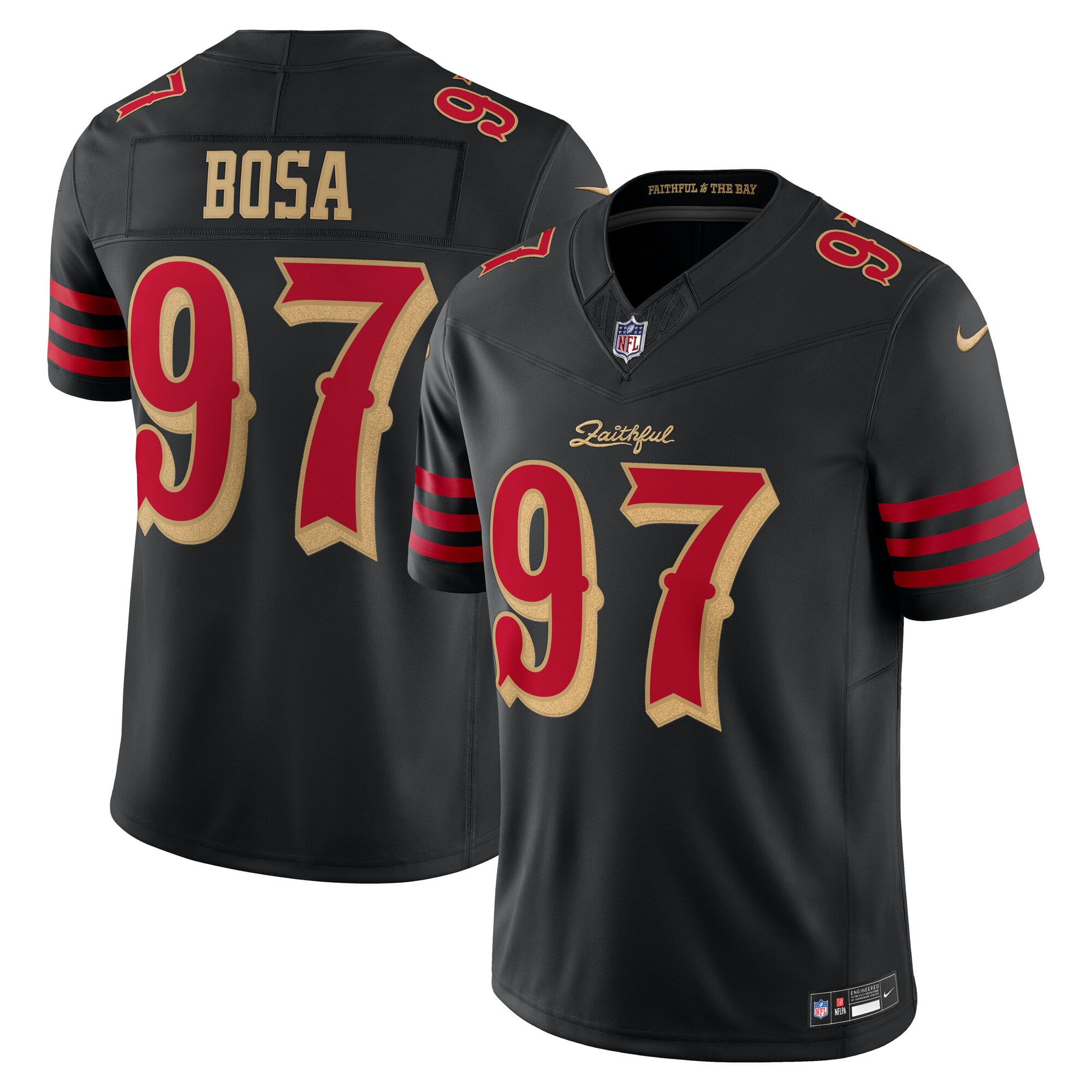 Men's Nike Nick Bosa Black San Francisco 49ers Rivalries Collection Stitched Limited Jersey
