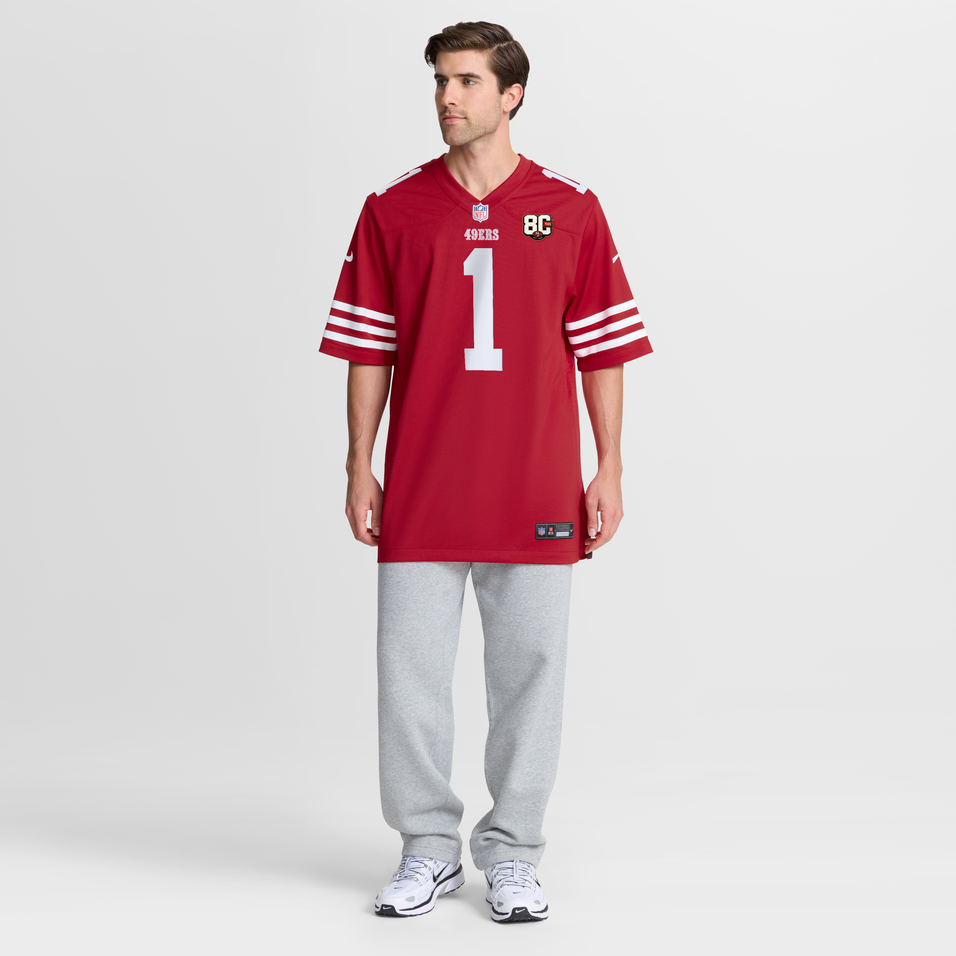 Maillot Nike Ricky Pearsall Scarlet des 49ers de San Francisco, édition spéciale 80e anniversaire