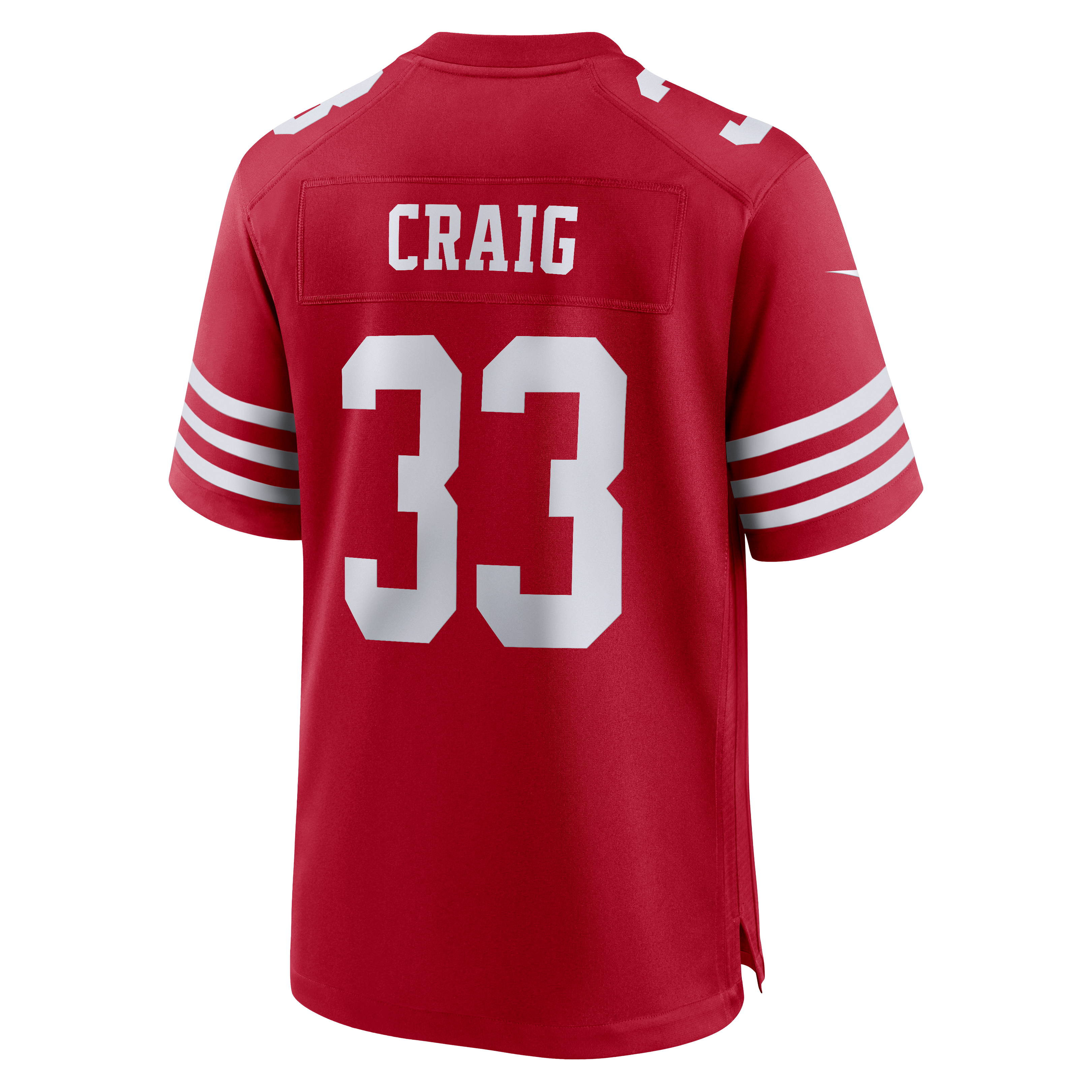 Maillot de match Nike Roger Craig Scarlet des 49ers San Francisco, retiré par l'équipe.