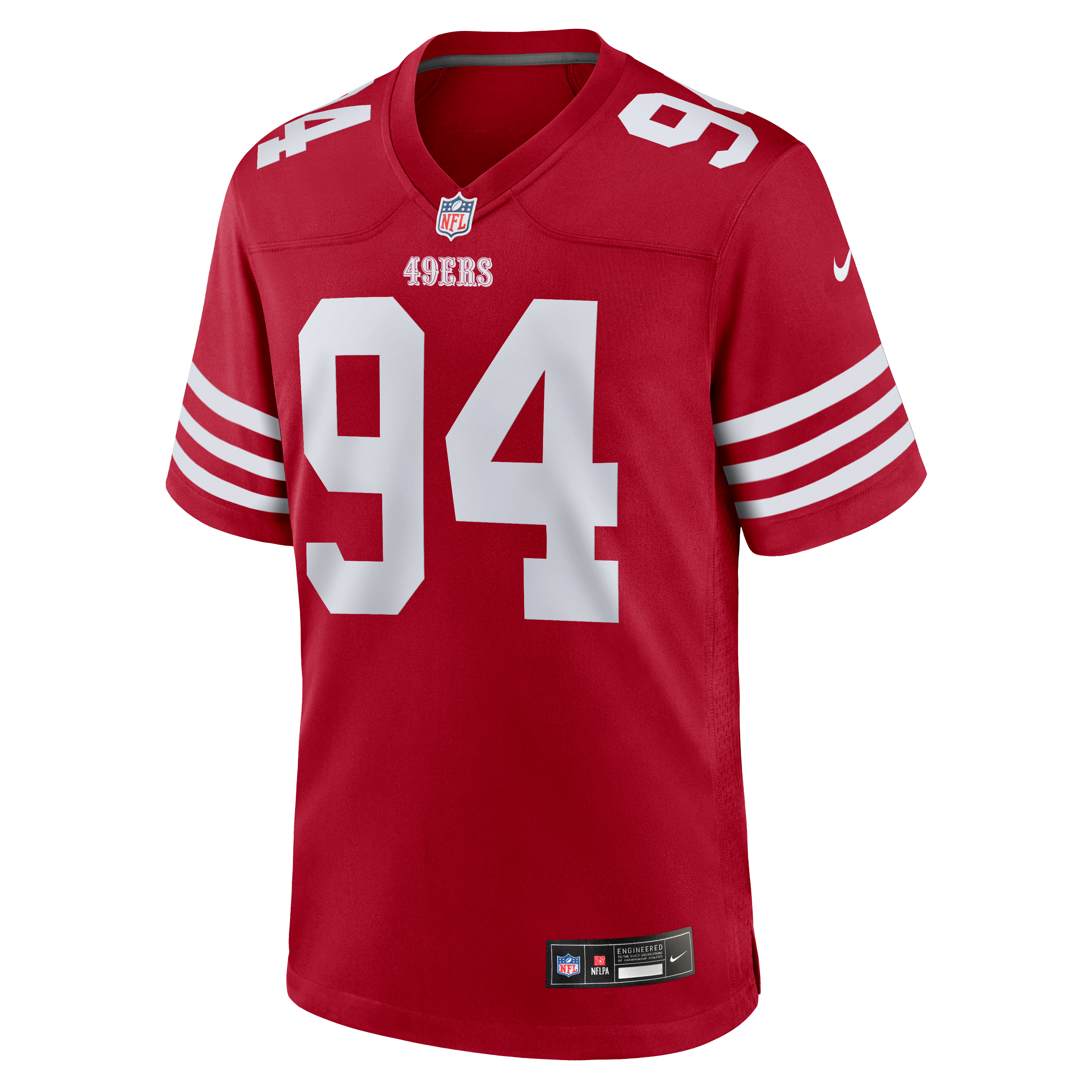 Maillot de match Nike Romello Height Scarlet des 49ers San Francisco pour homme