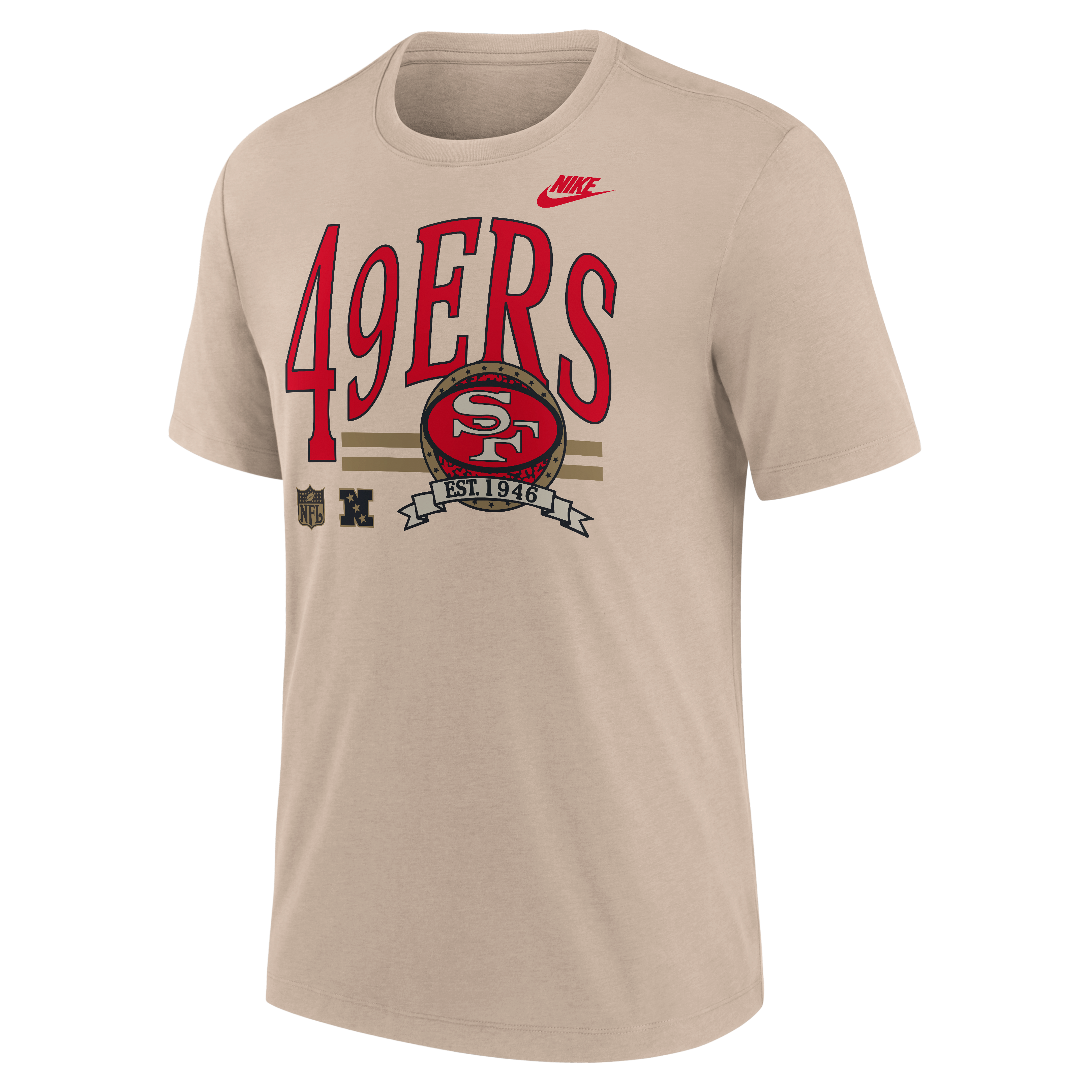 T-shirt Nike Sand San Francisco 49ers Rewind Tri-Blend pour homme