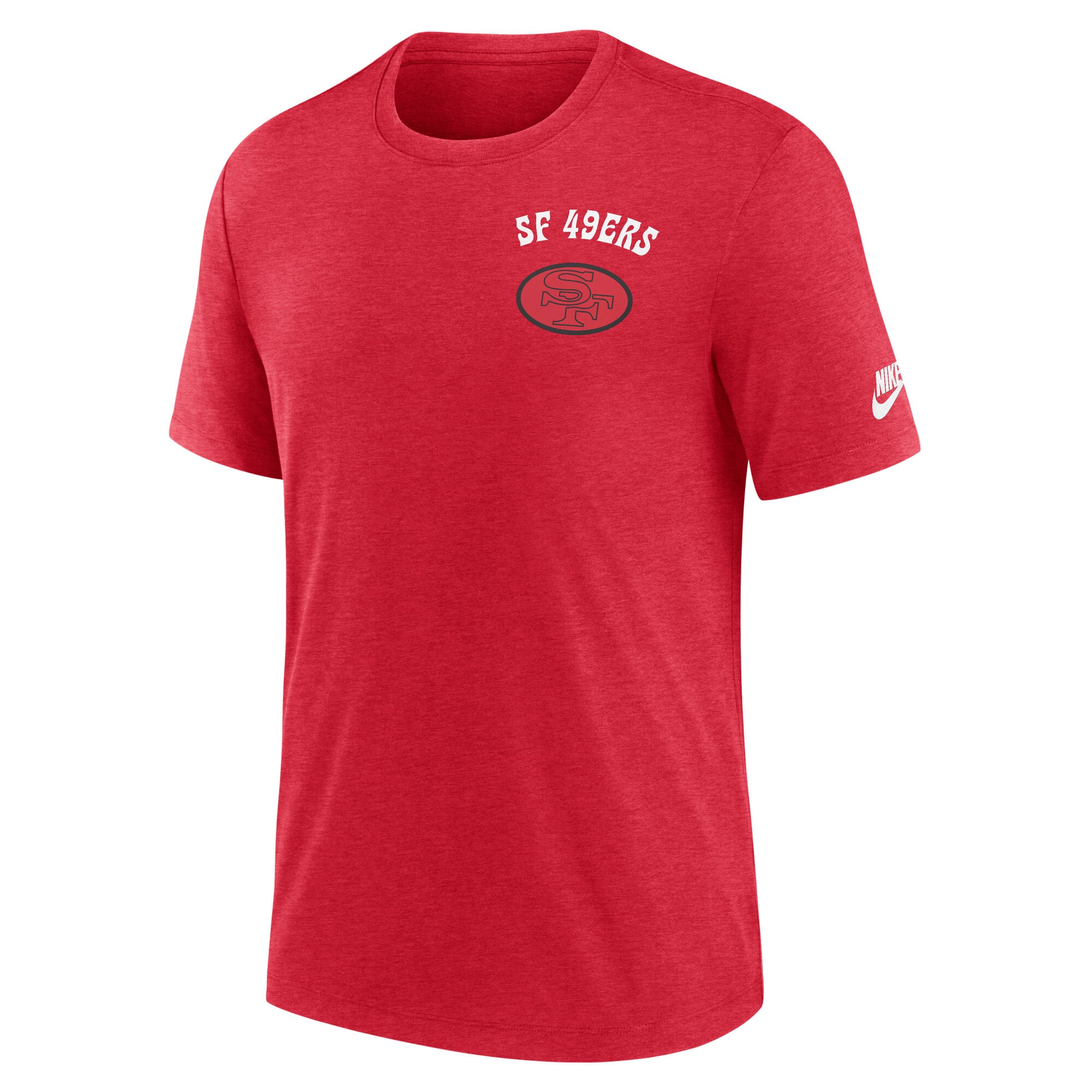 T-shirt Nike Scarlet San Francisco 49ers Rewind 2-Hit Tri-Blend pour homme
