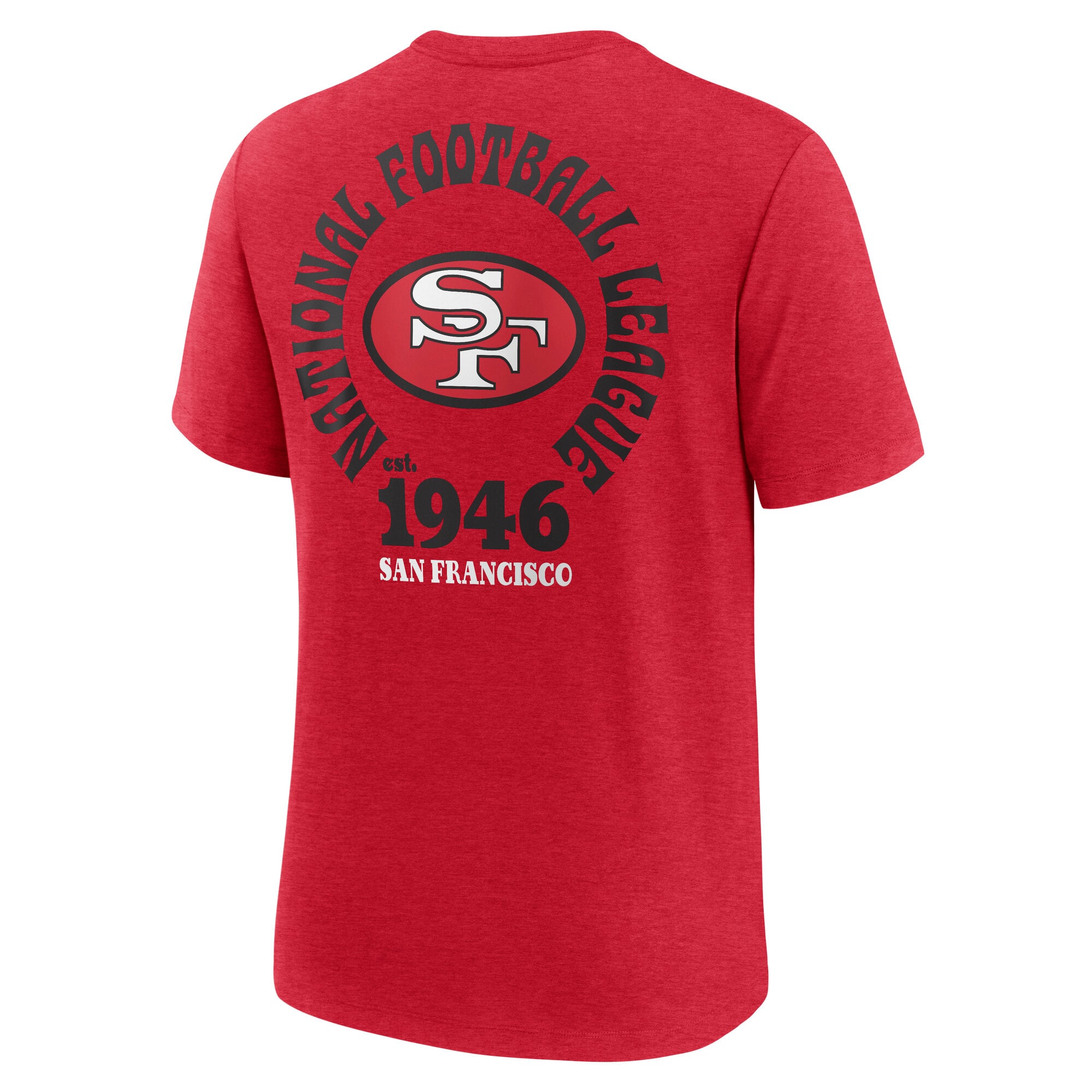 T-shirt Nike Scarlet San Francisco 49ers Rewind 2-Hit Tri-Blend pour homme