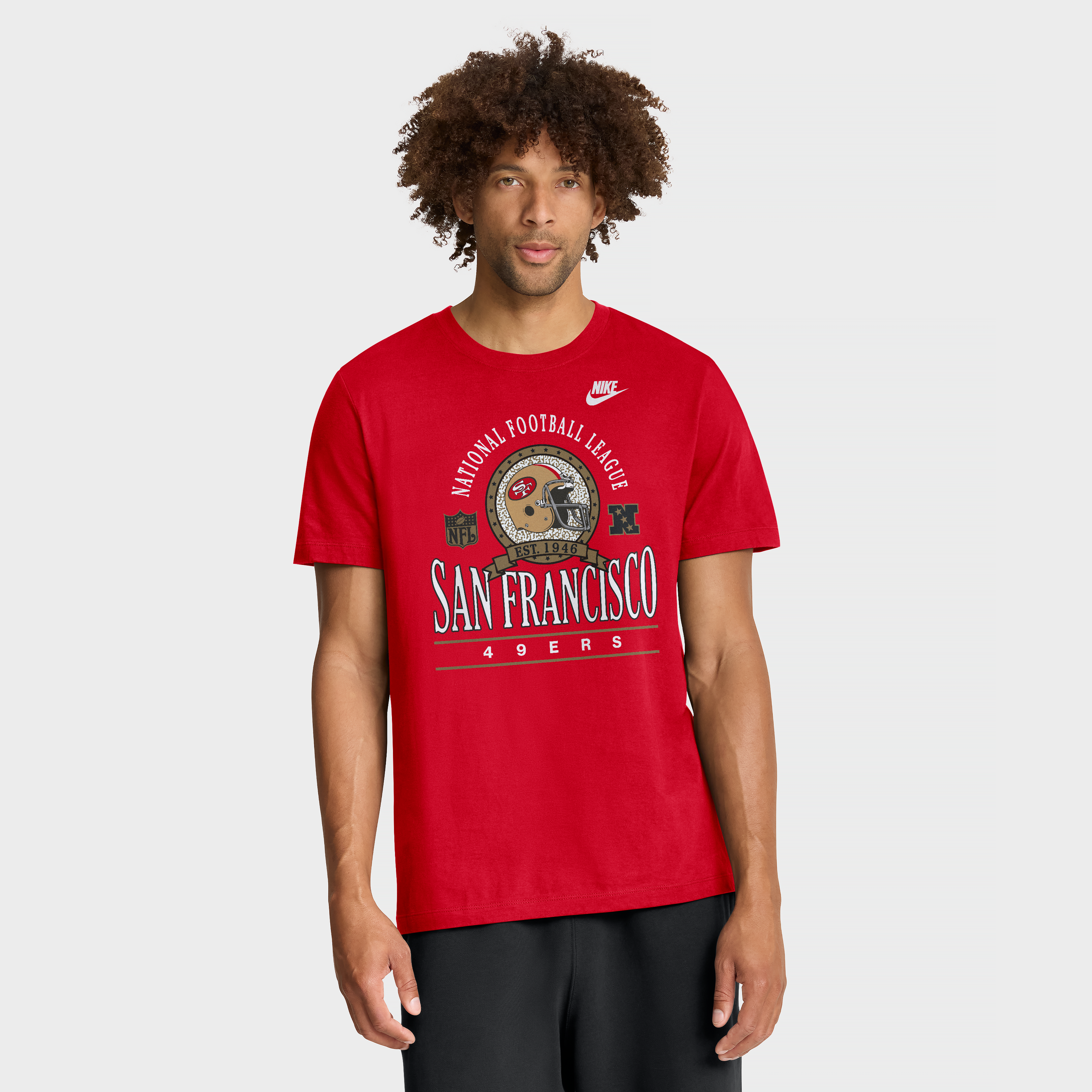 T-shirt en coton essentiel Nike Scarlet San Francisco 49ers Rewind Team Spirit pour homme