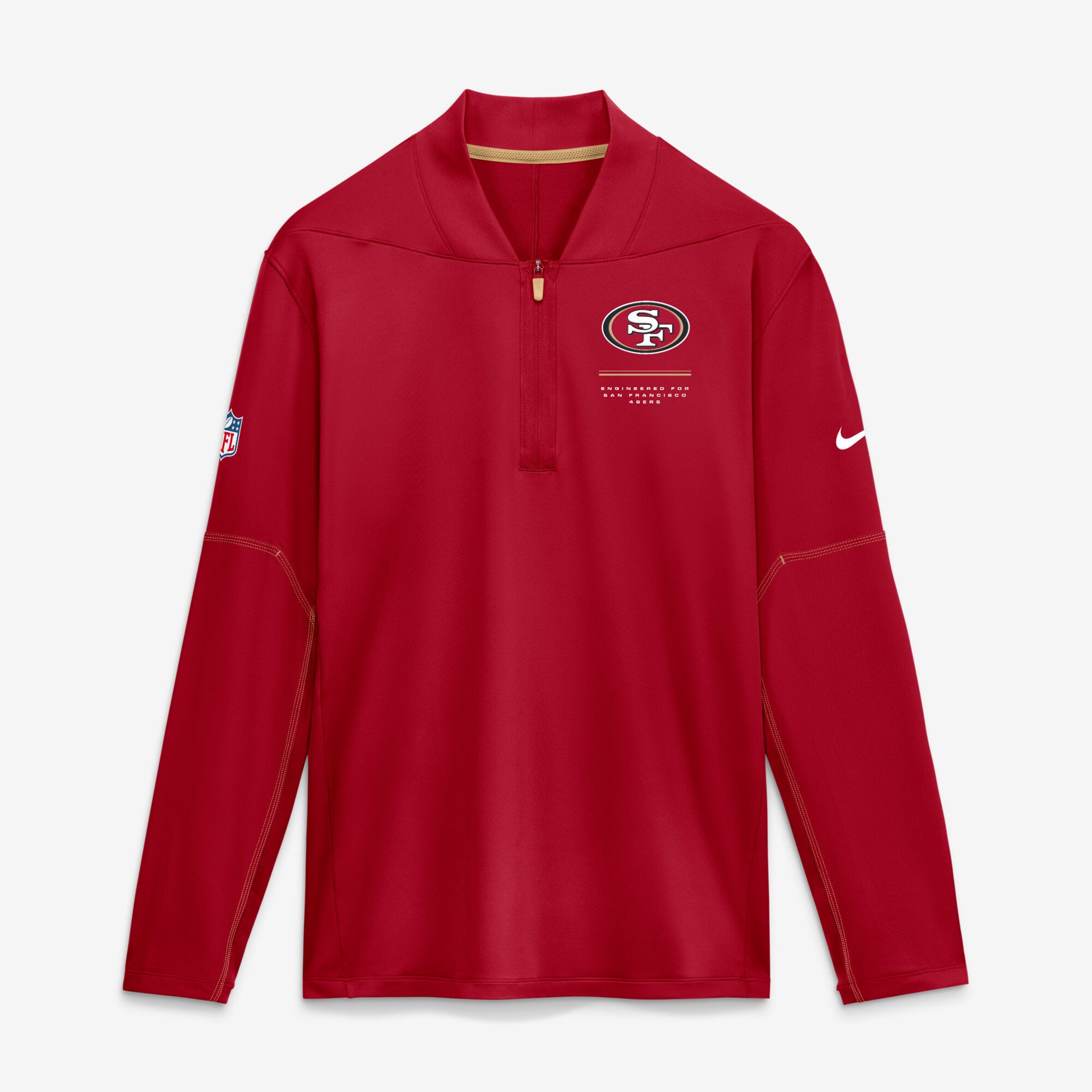 Men's Nike Scarlet San Francisco 49ers Sideline Logo Glory Midweight Dri-FIT Half-Zip Pullover