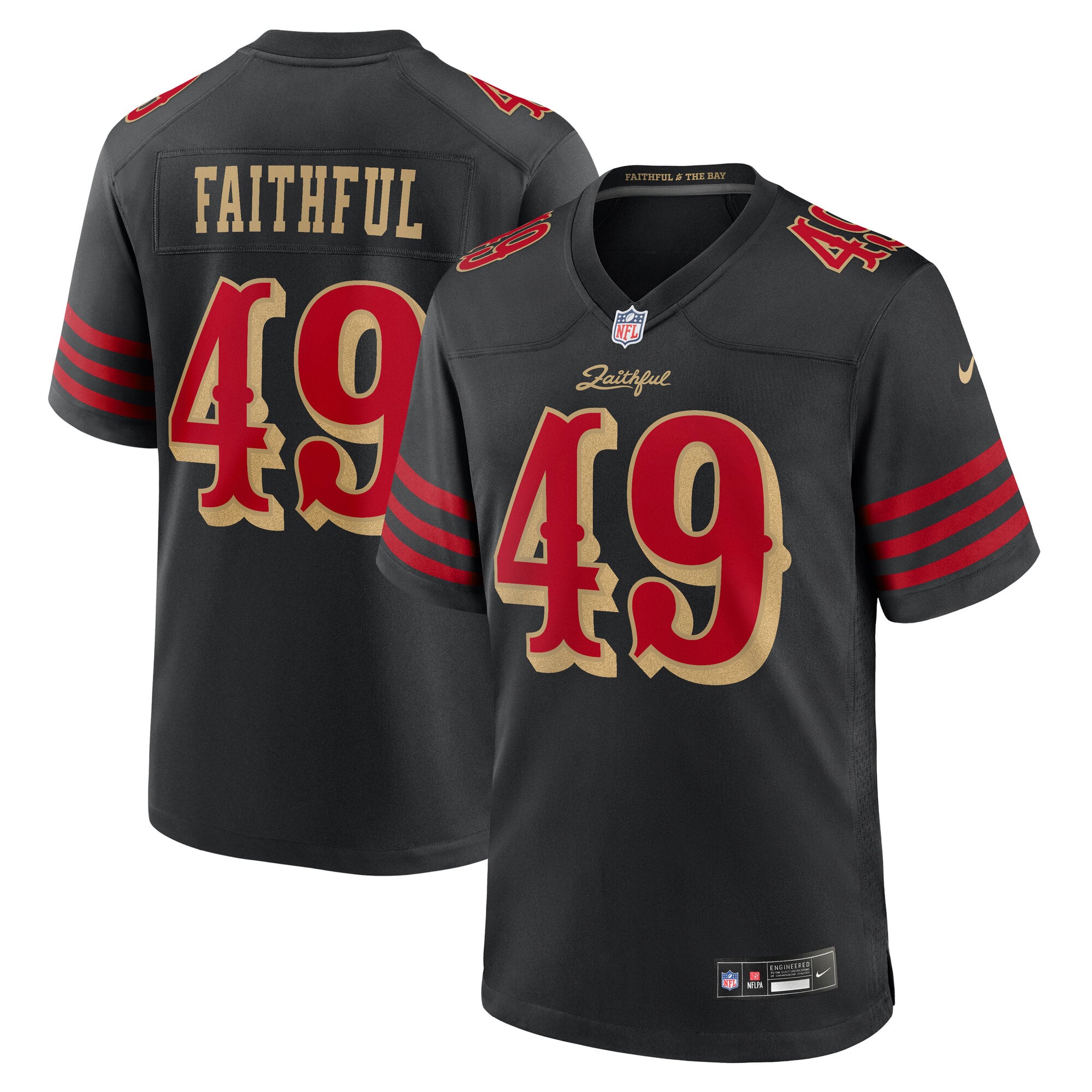 Men's Nike The Faithful Black San Francisco 49ers Rivalries Collection Game Jersey